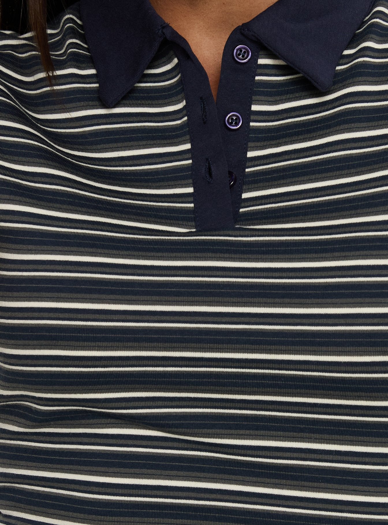 Britte Polo Shirt Mini Dress Navy Stripe - Image 6