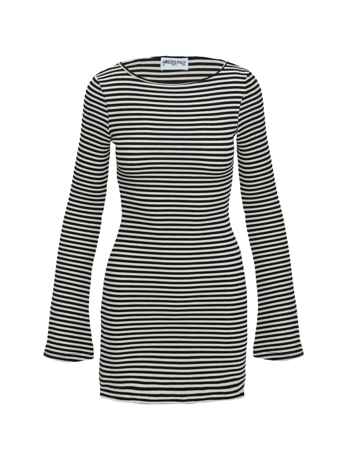 Bryanna Long Sleeve Mini Dress Black / White - Image 6