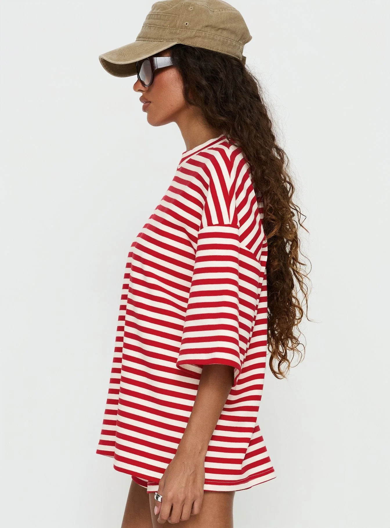 Bryanne Short Sleeve Top Red Stripe - Image 4
