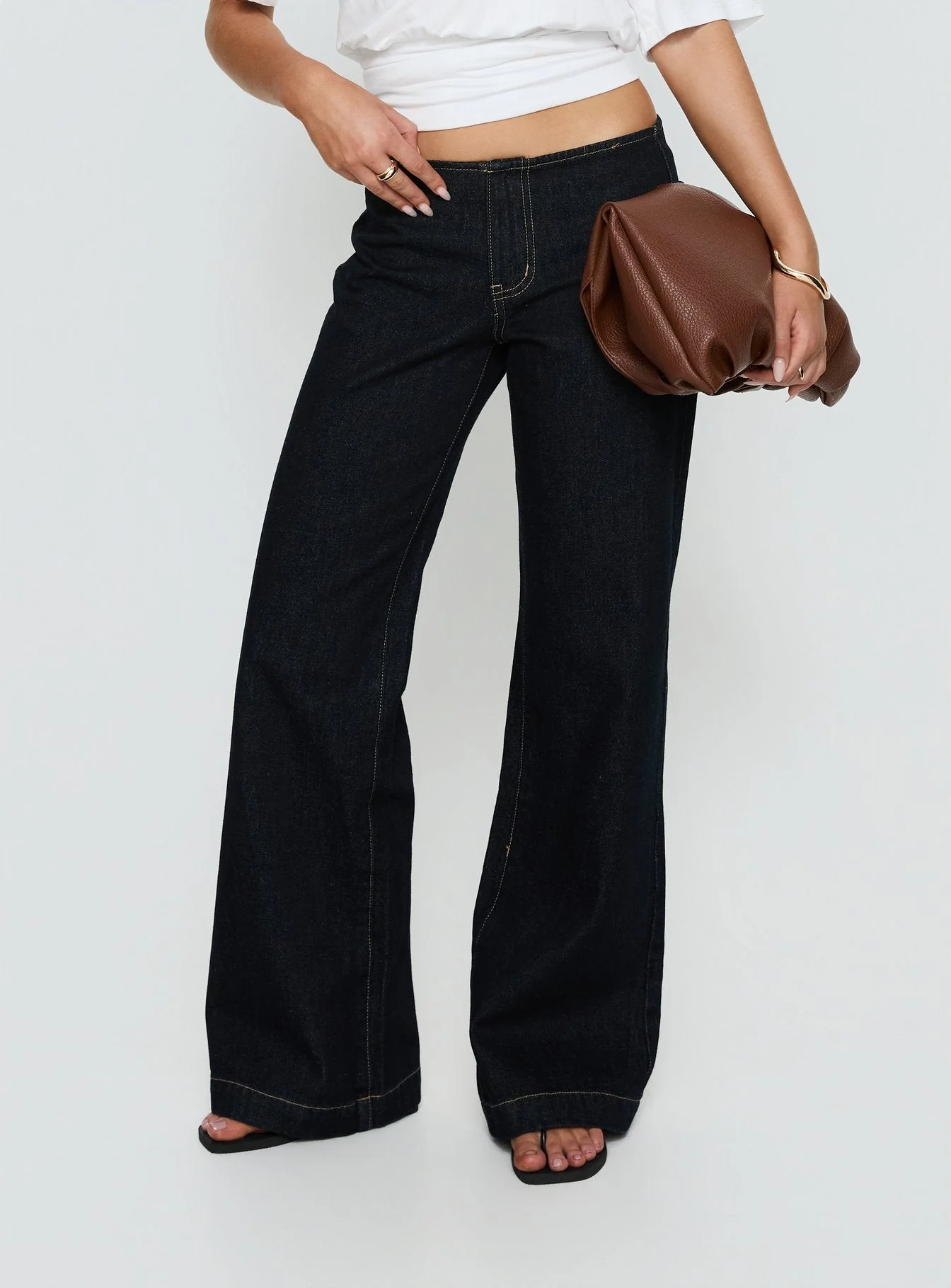 Buenos No Waist Low Rise Straight Leg Jeans Raw Denim - Image 2