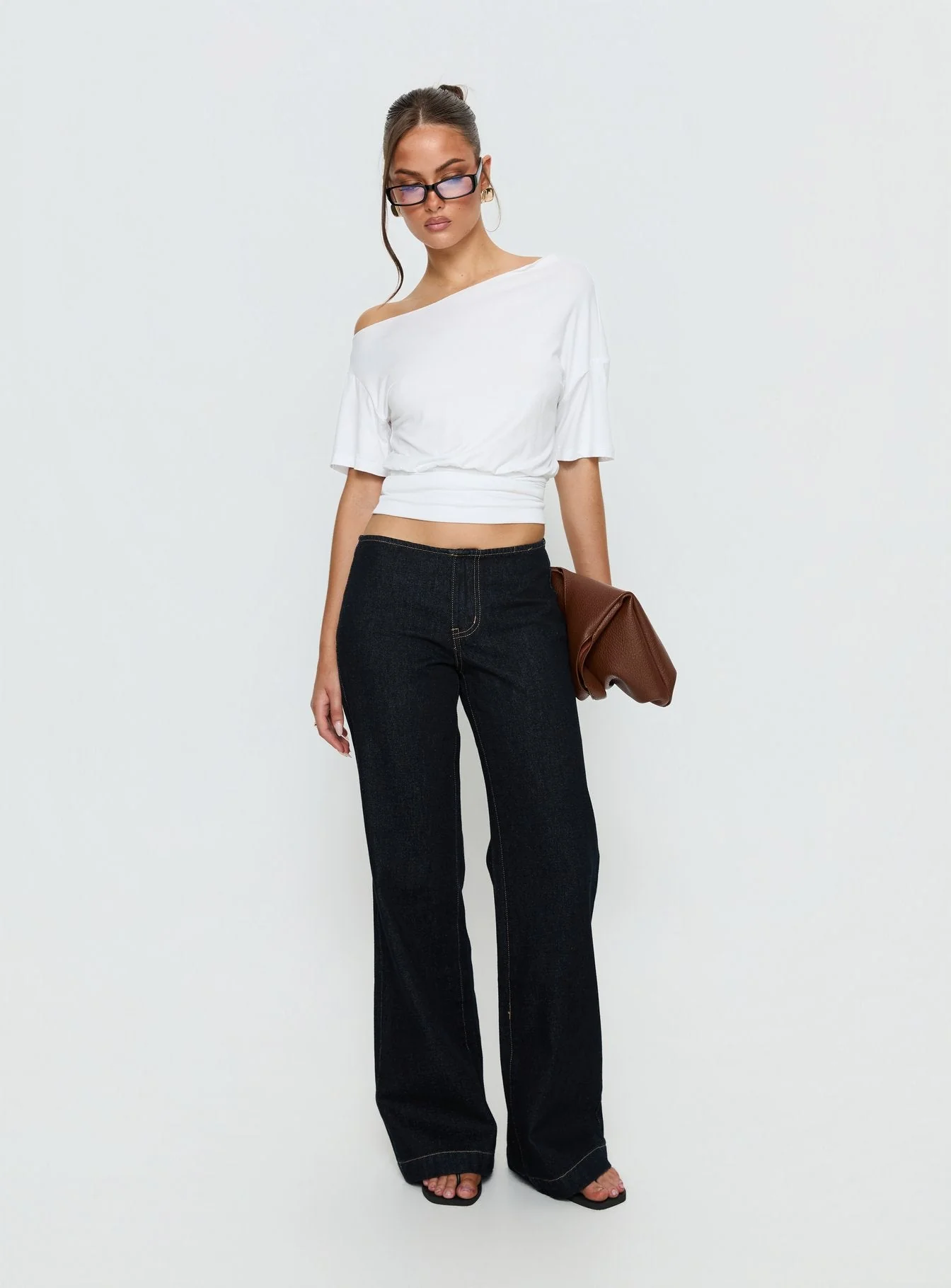 Buenos No Waist Low Rise Straight Leg Jeans Raw Denim - Image 3