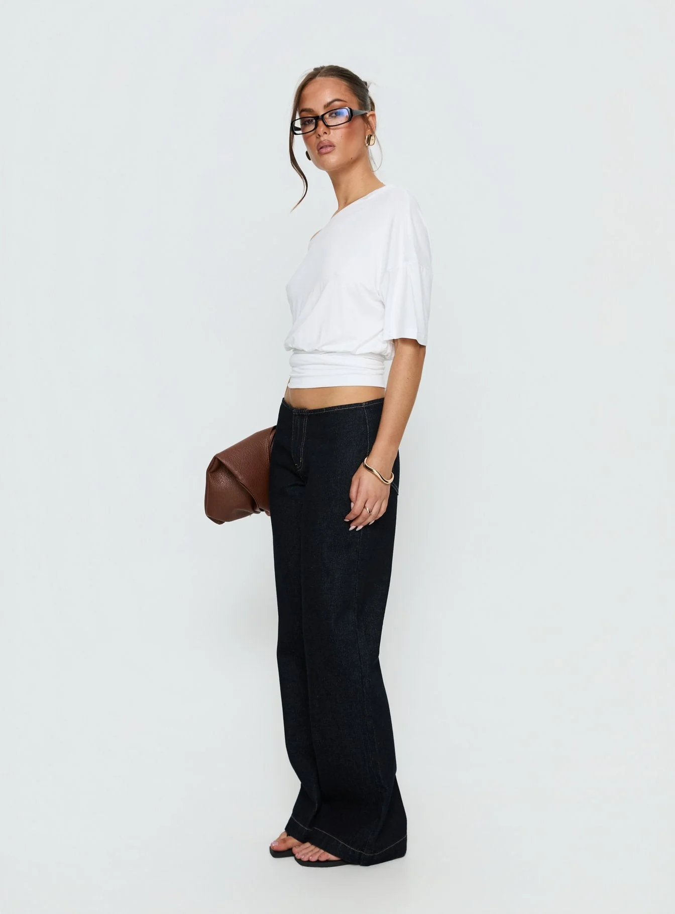 Buenos No Waist Low Rise Straight Leg Jeans Raw Denim - Image 4