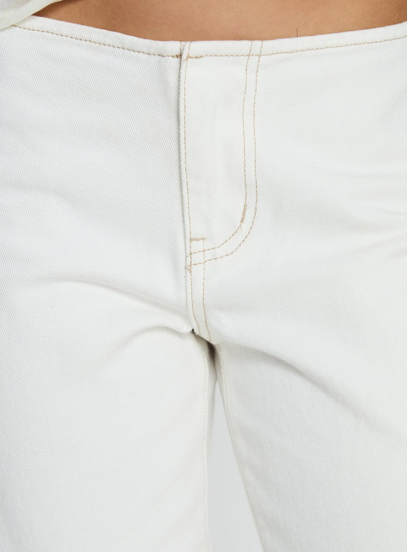 Buenos No Waist Low Rise Straight Leg Jeans White - Image 6