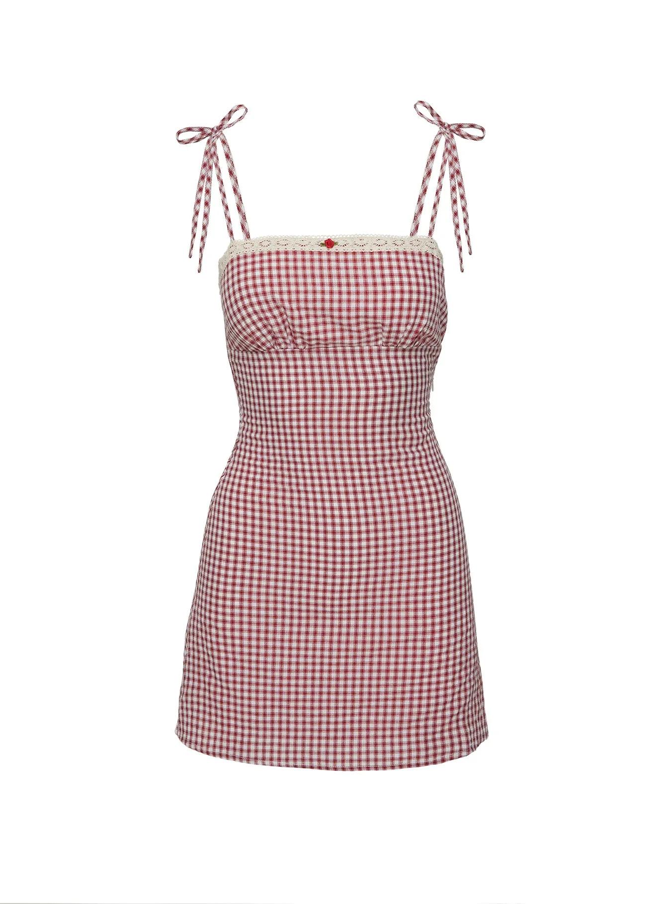 Burkes Mini Dress Red Check - Image 11