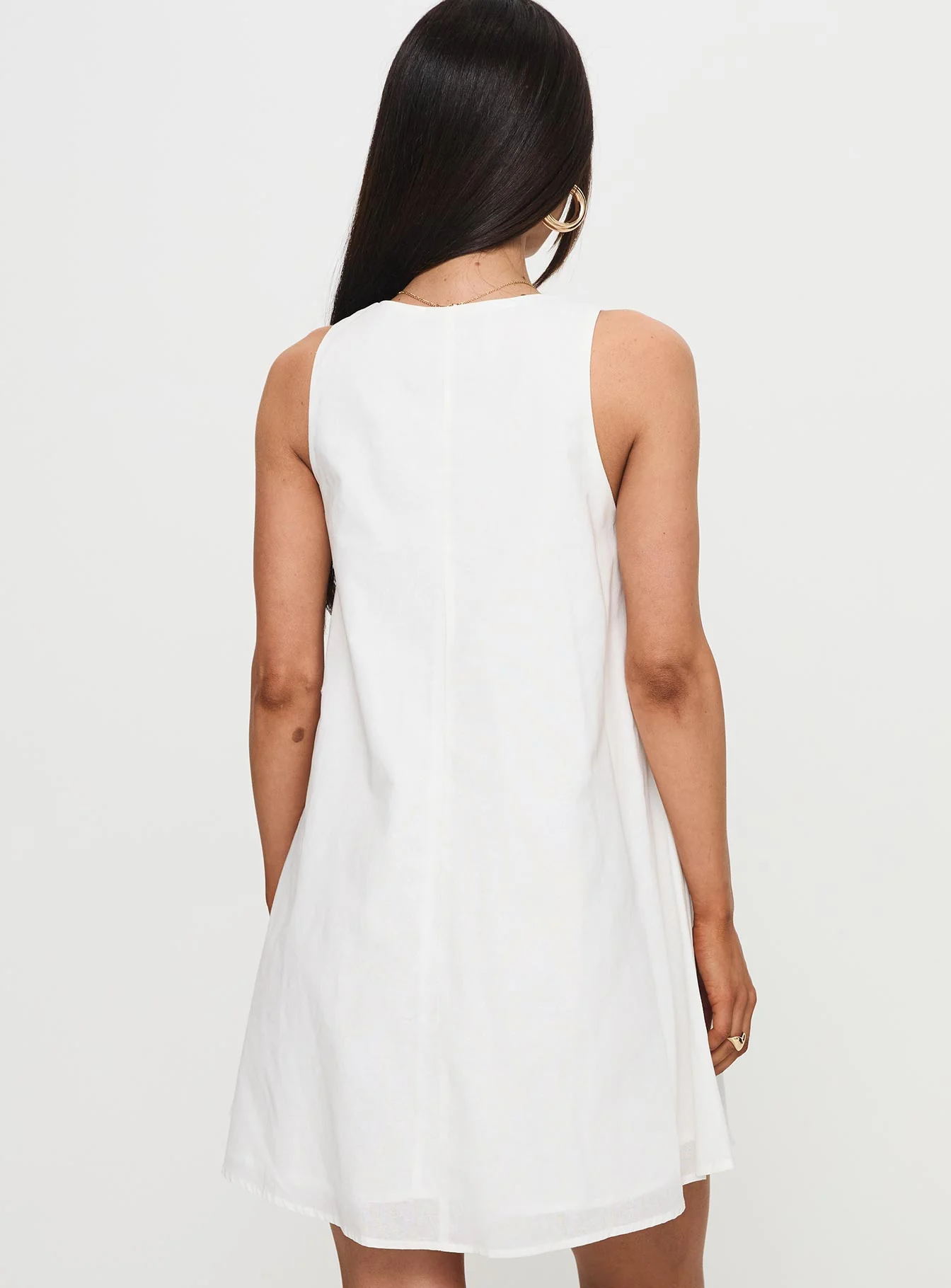Butterflies Embroidered Mini Dress White - Image 5