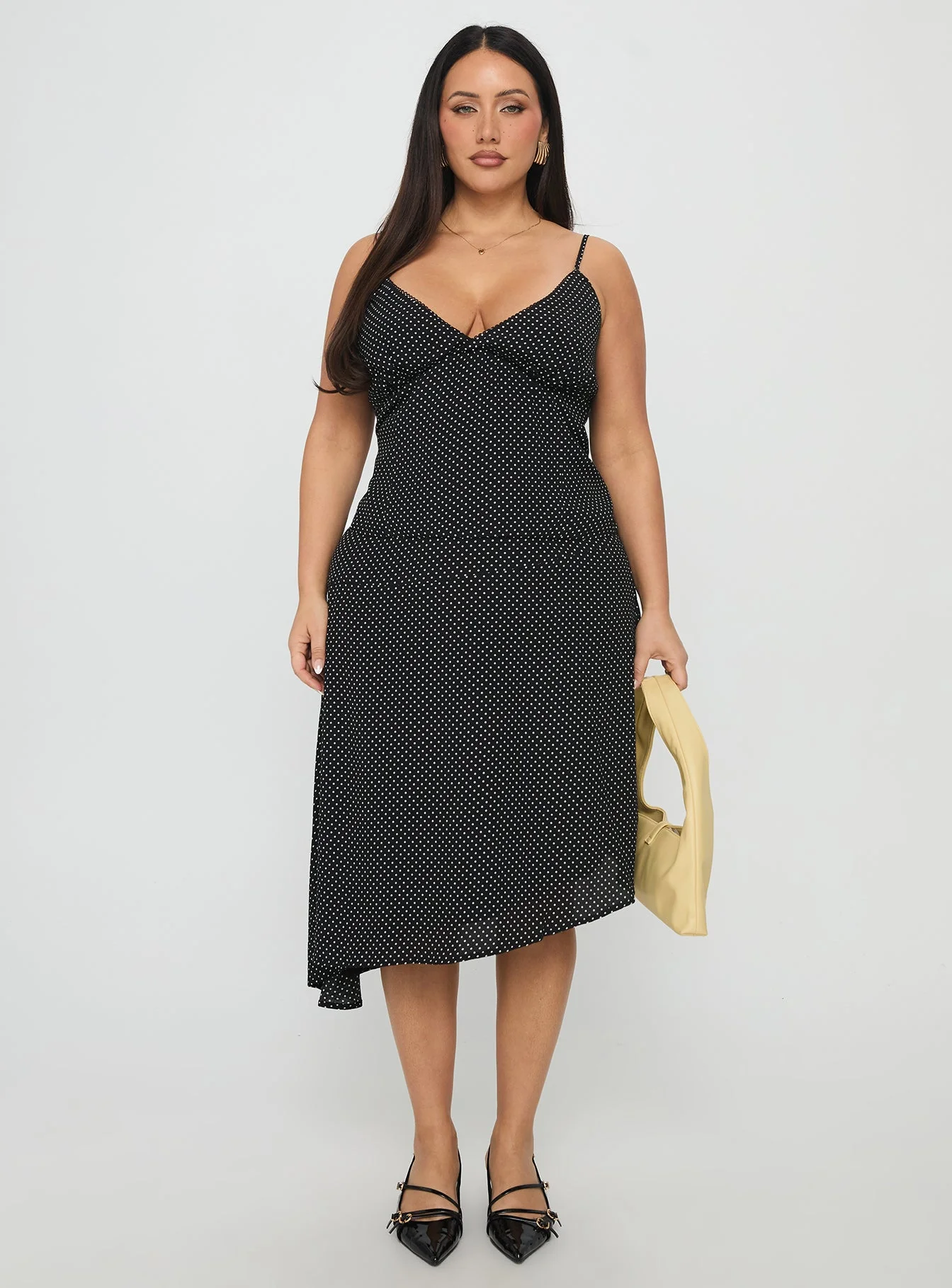 Cabernet Asymmetrical Set Black Polka Curve - Image 7