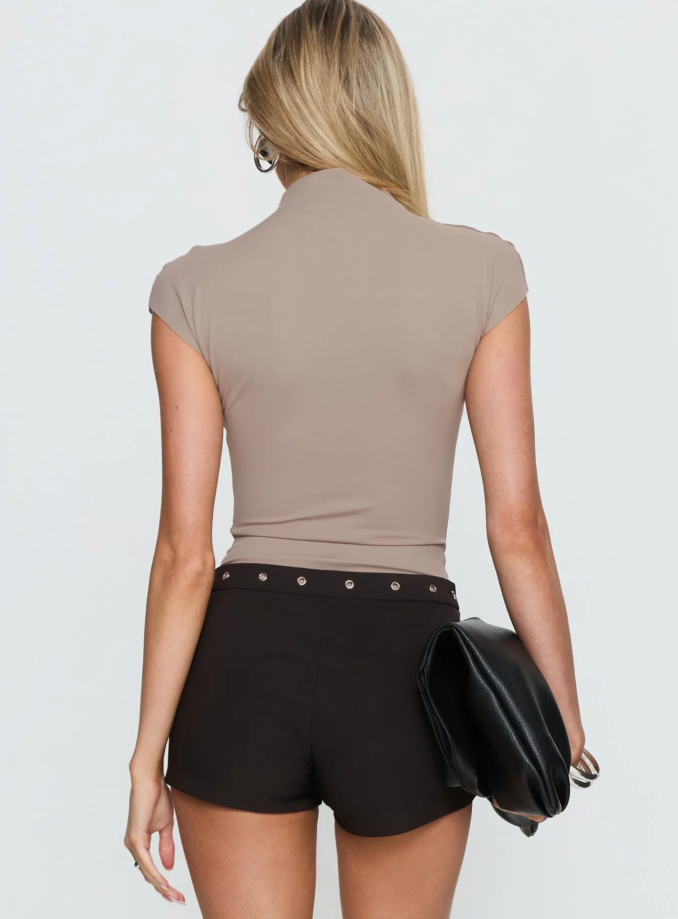 Cailie Mock Neck Bodysuit Grey - Image 5