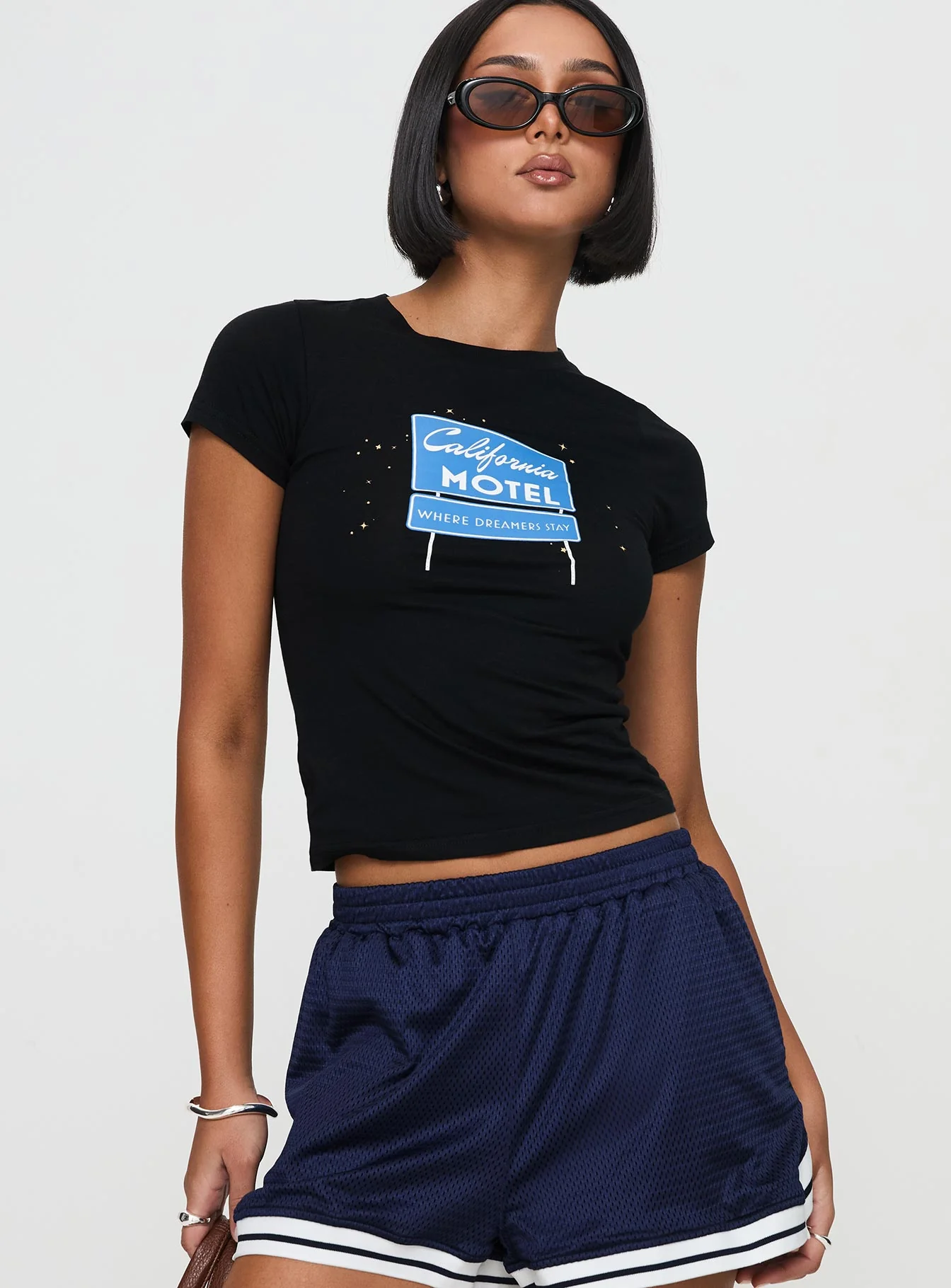 California Motel Tee Washed Charcoal - Image 2