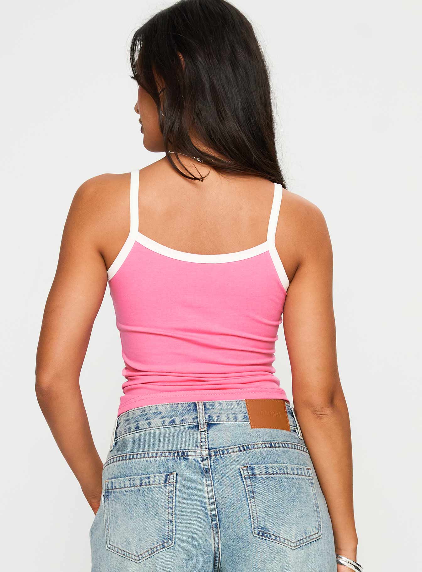 Call My Bluff Lace Trim Top Pink / White - Image 4