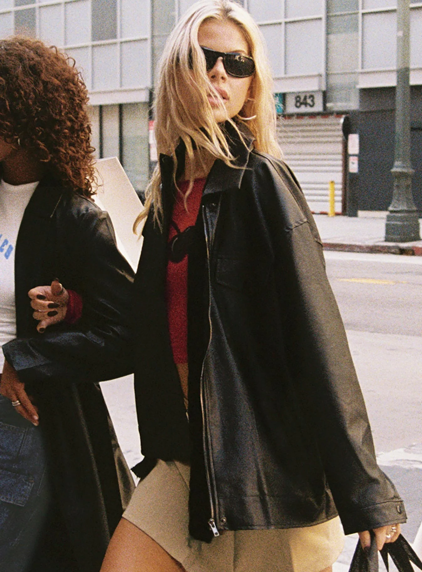 Callie Faux Leather Jacket Black - Image 10
