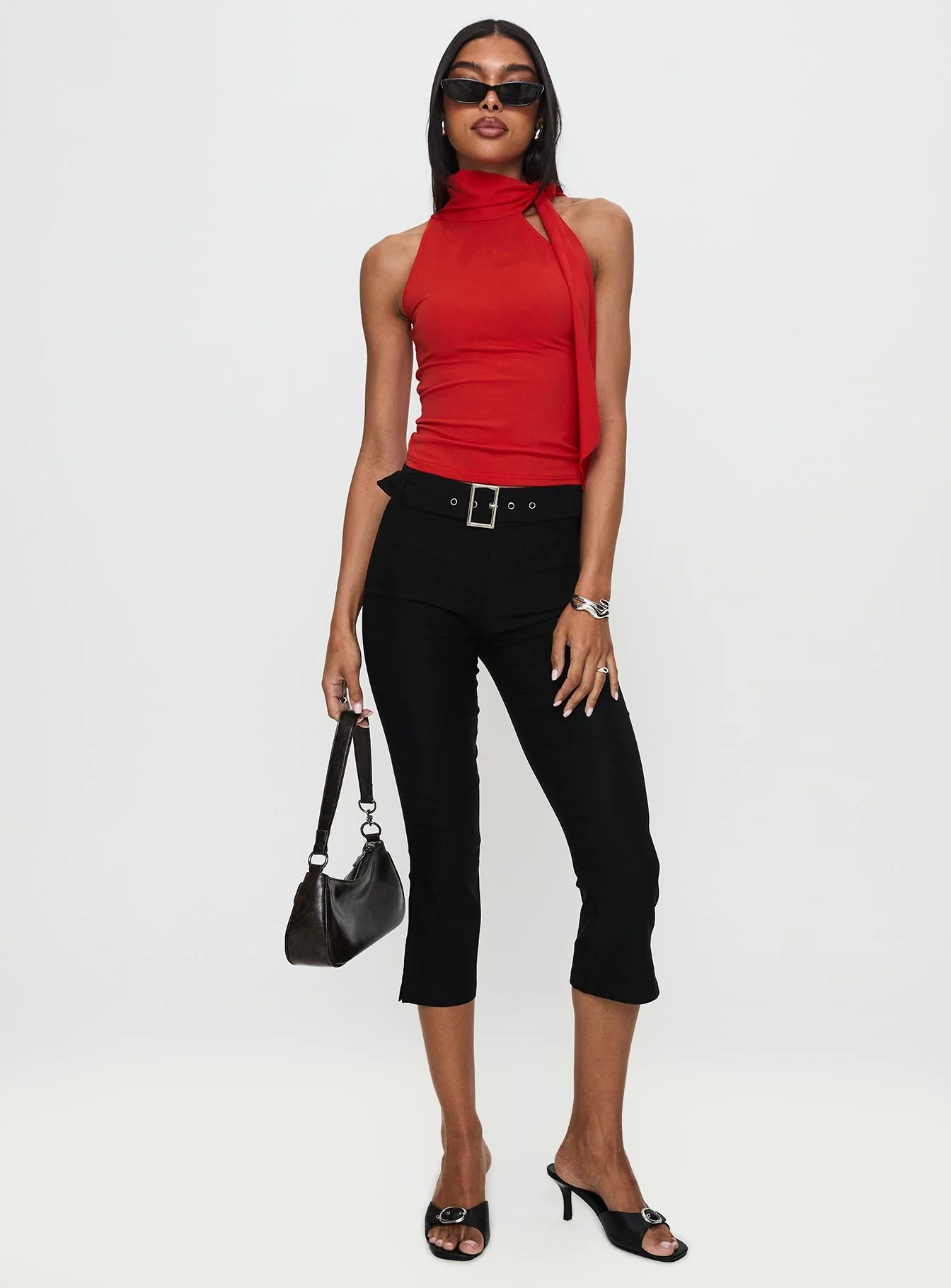 Can I Kick It Flared Capri Pants Black - Image 3