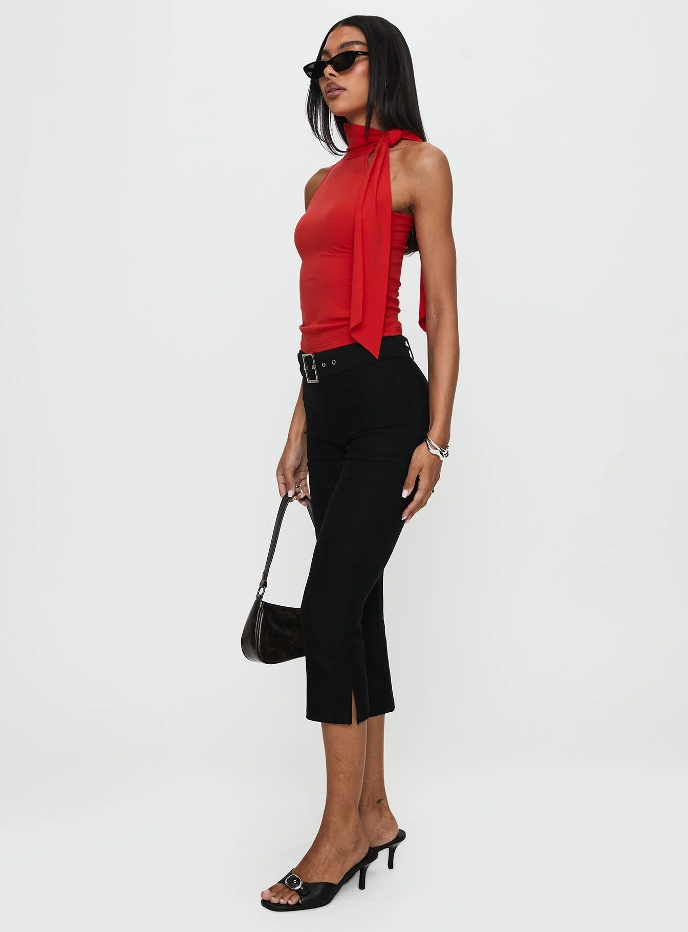 Can I Kick It Flared Capri Pants Black - Image 4