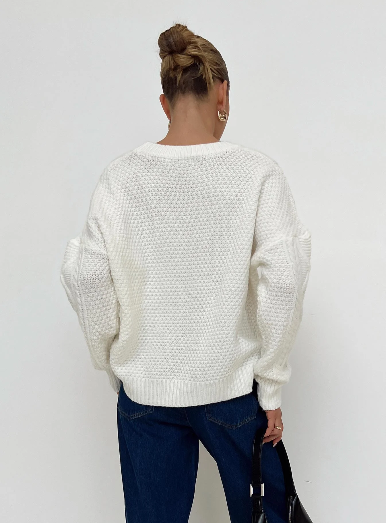 Canlish Cable Sweater Cream - Image 4