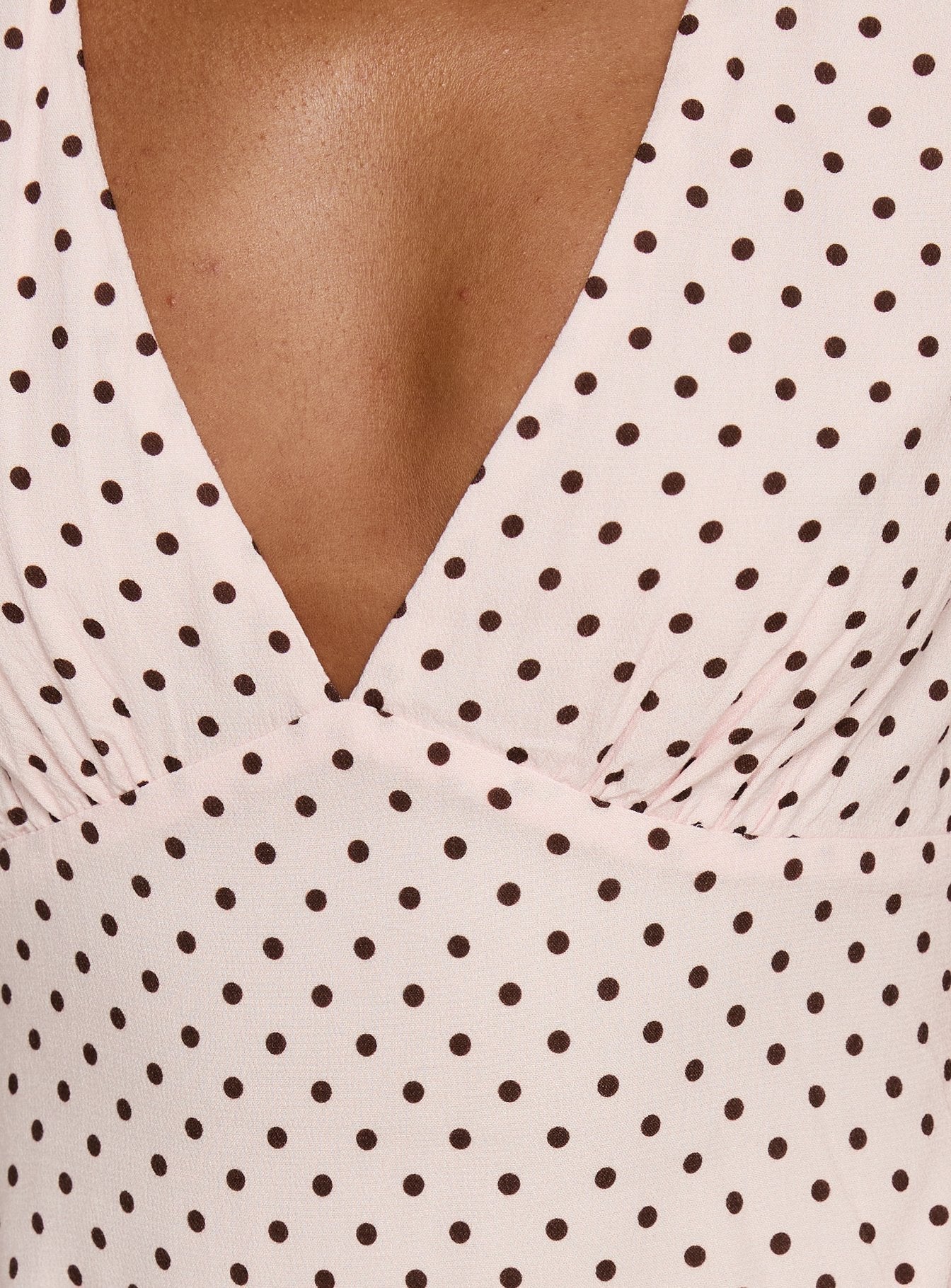 Cannelloni Mini Dress Pink / Brown Polka Dot - Image 6