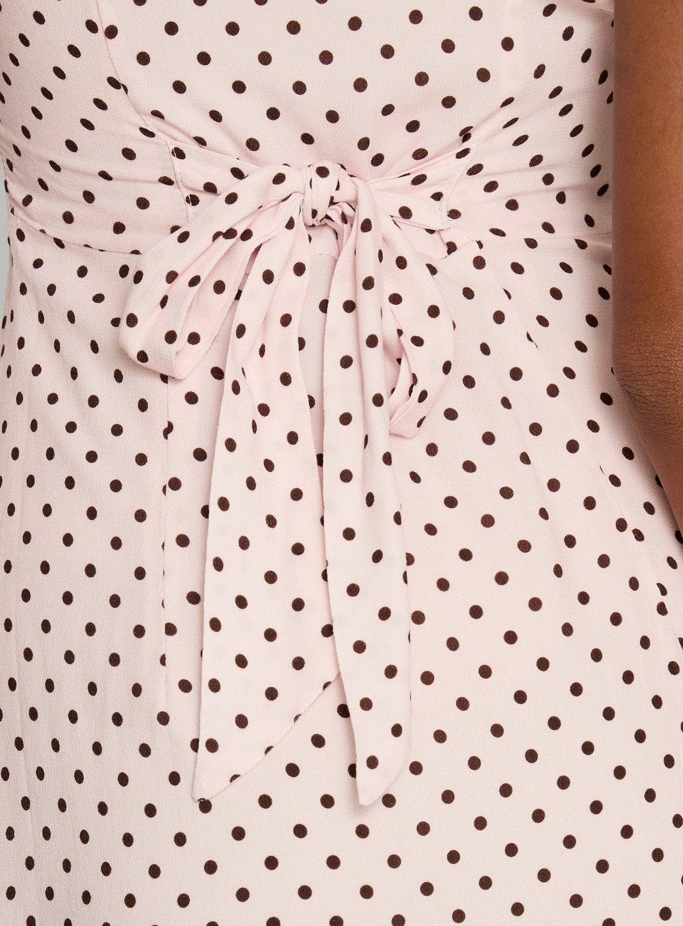 Cannelloni Mini Dress Pink / Brown Polka Dot - Image 8