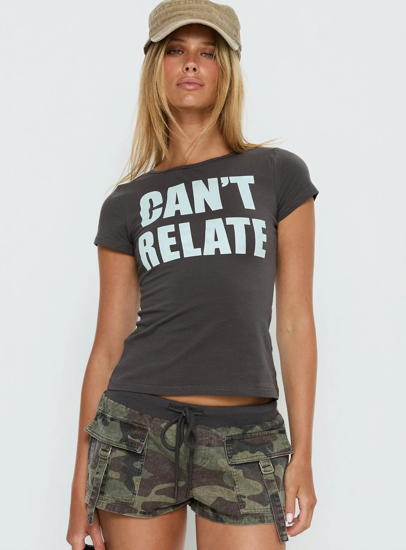 Can't Relate Graphic Top Grey / Blue - Image 2