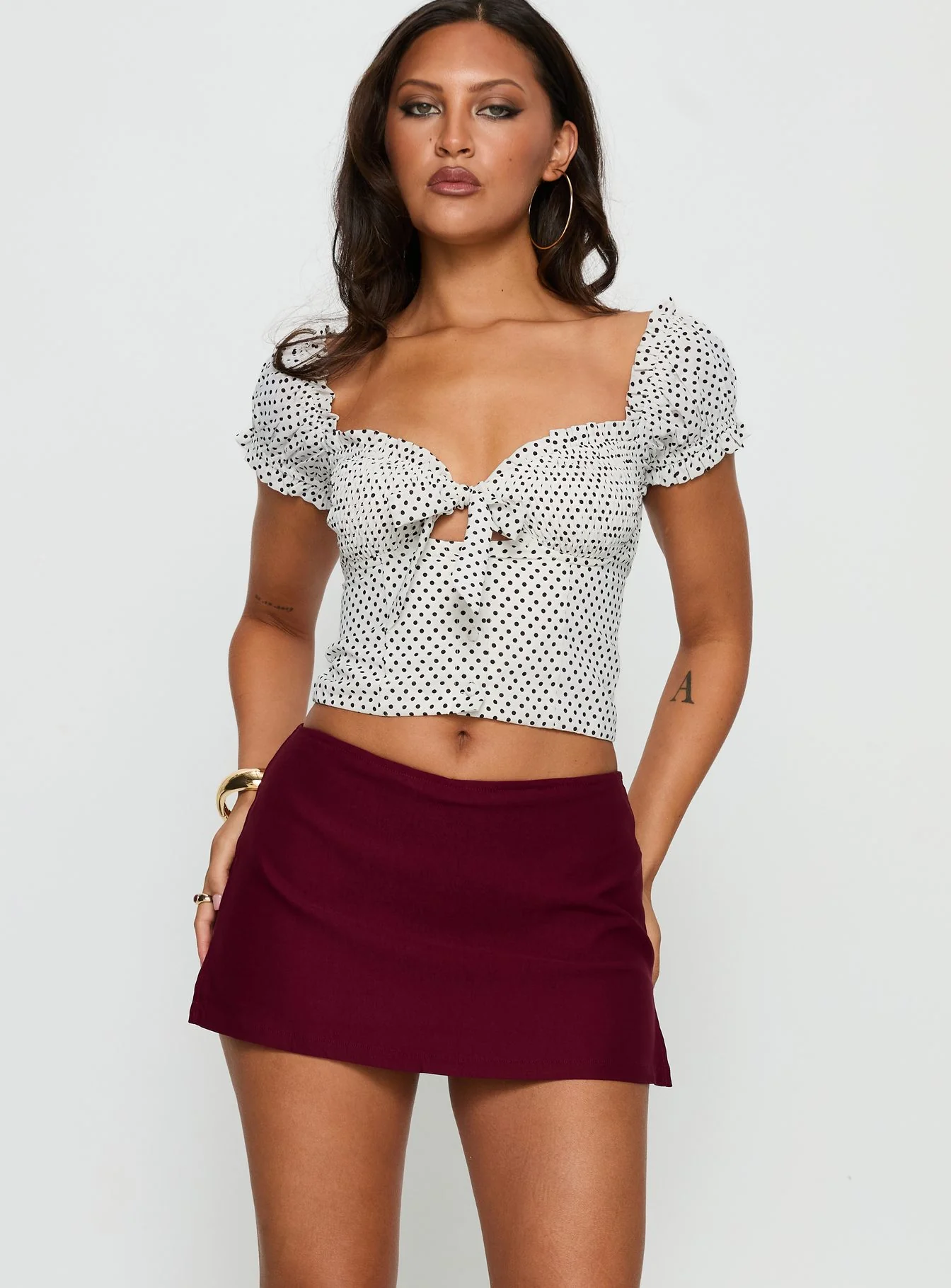 Can't Sleep Skort Burgundy - Image 2