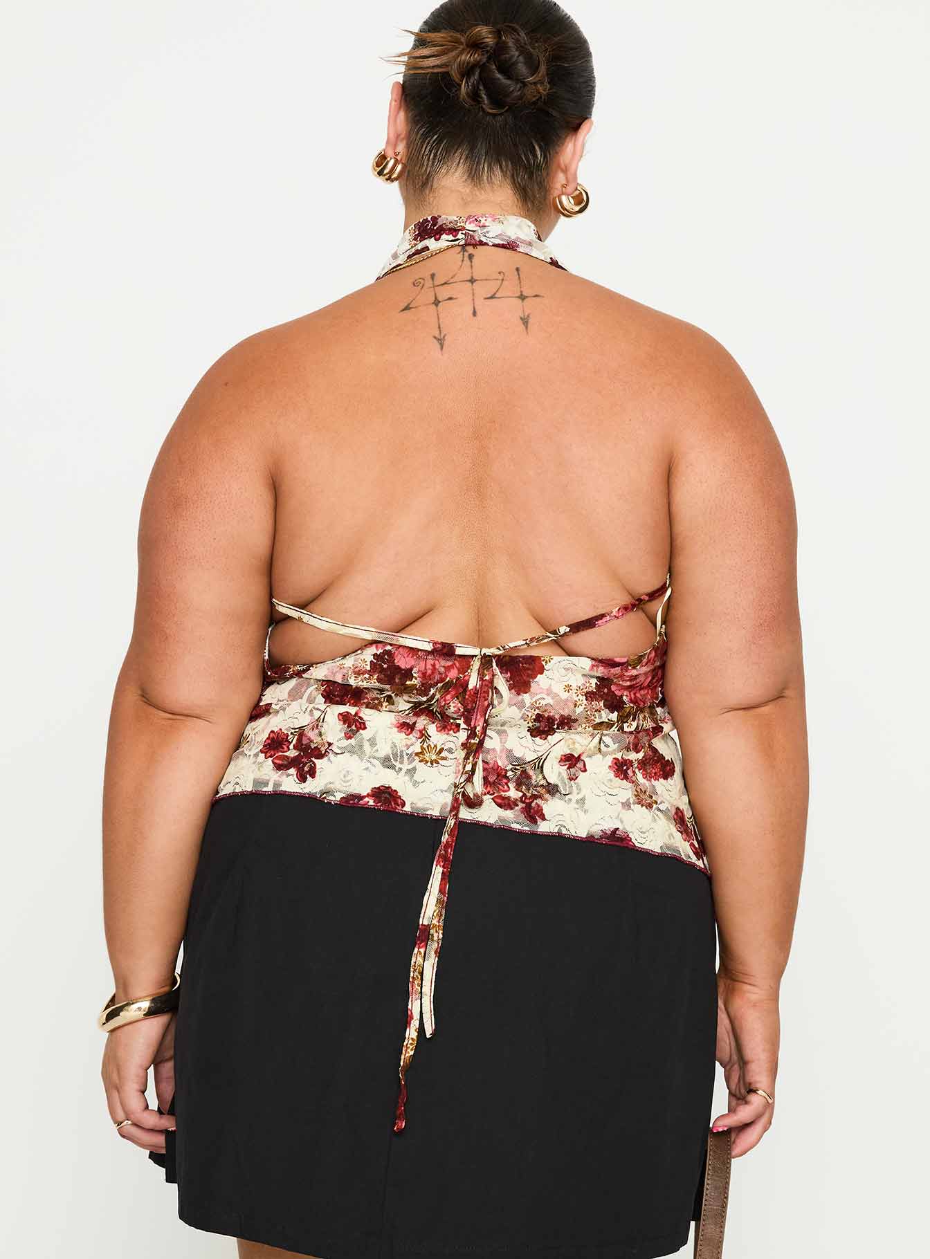 Capulet Halter Cowl Top Floral Curve - Image 5