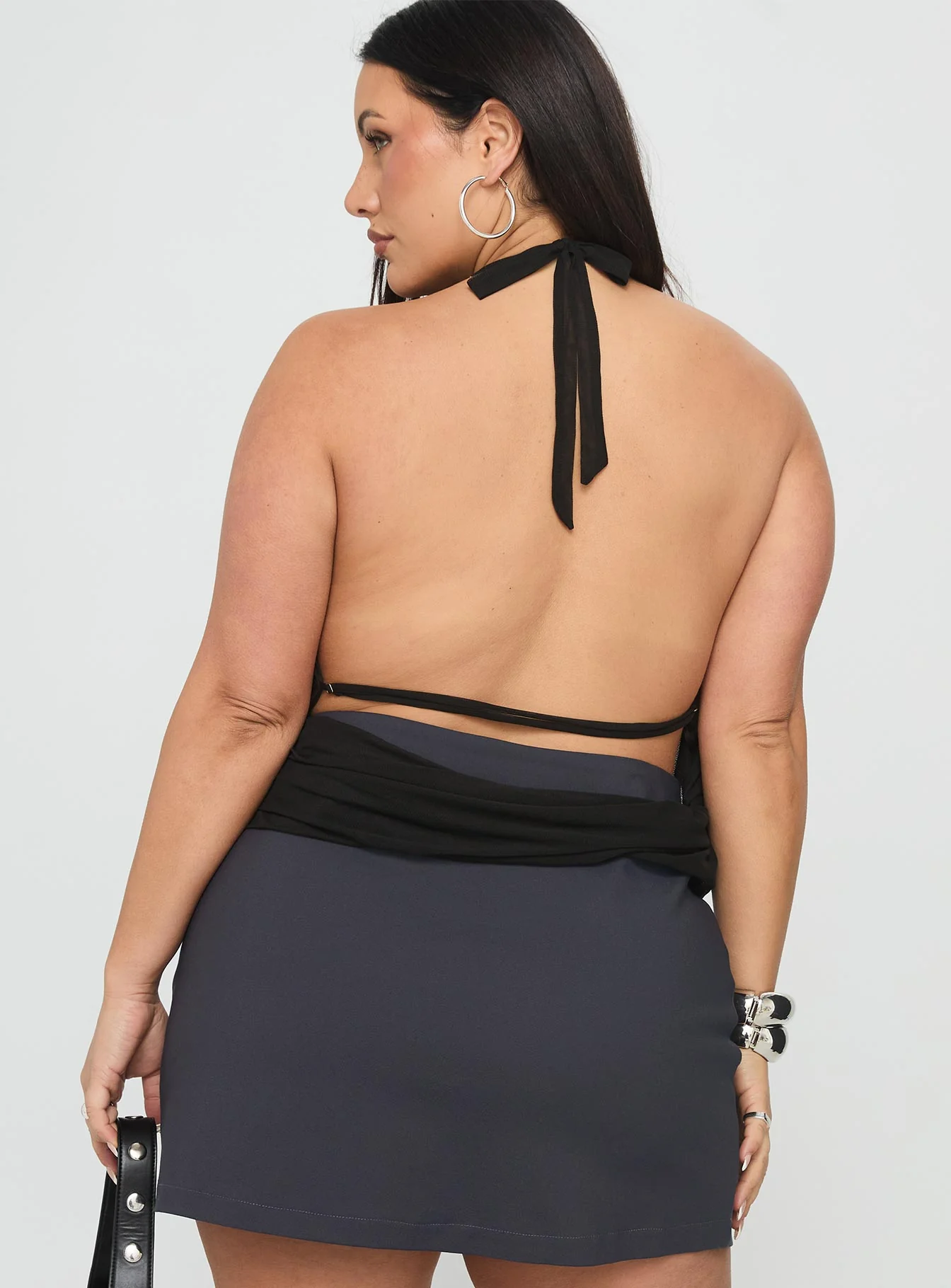 Carefree Days Cowl Neck Top Black Curve - Image 5