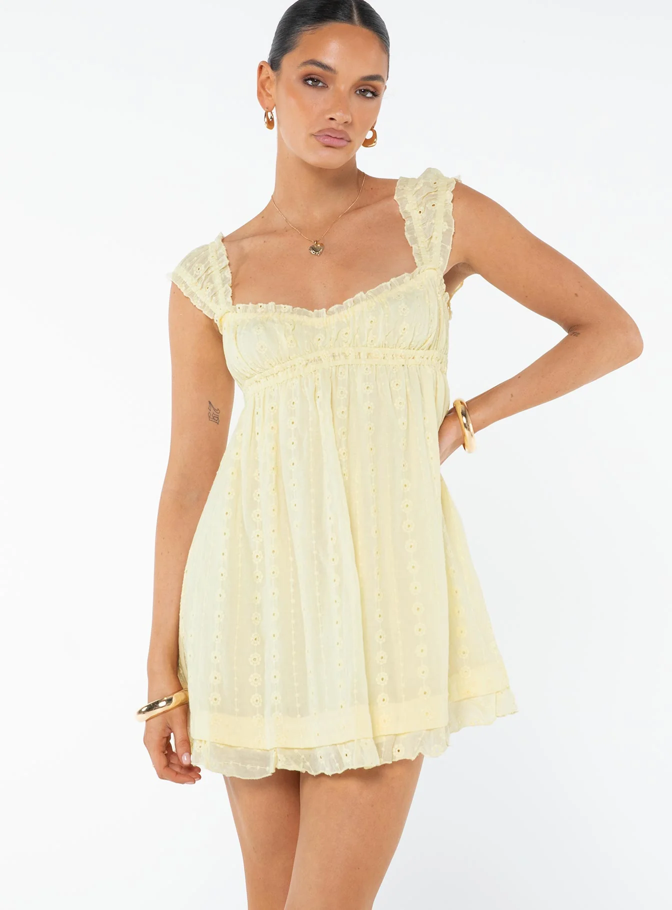Carlita Mini Dress Yellow Tall - Image 2