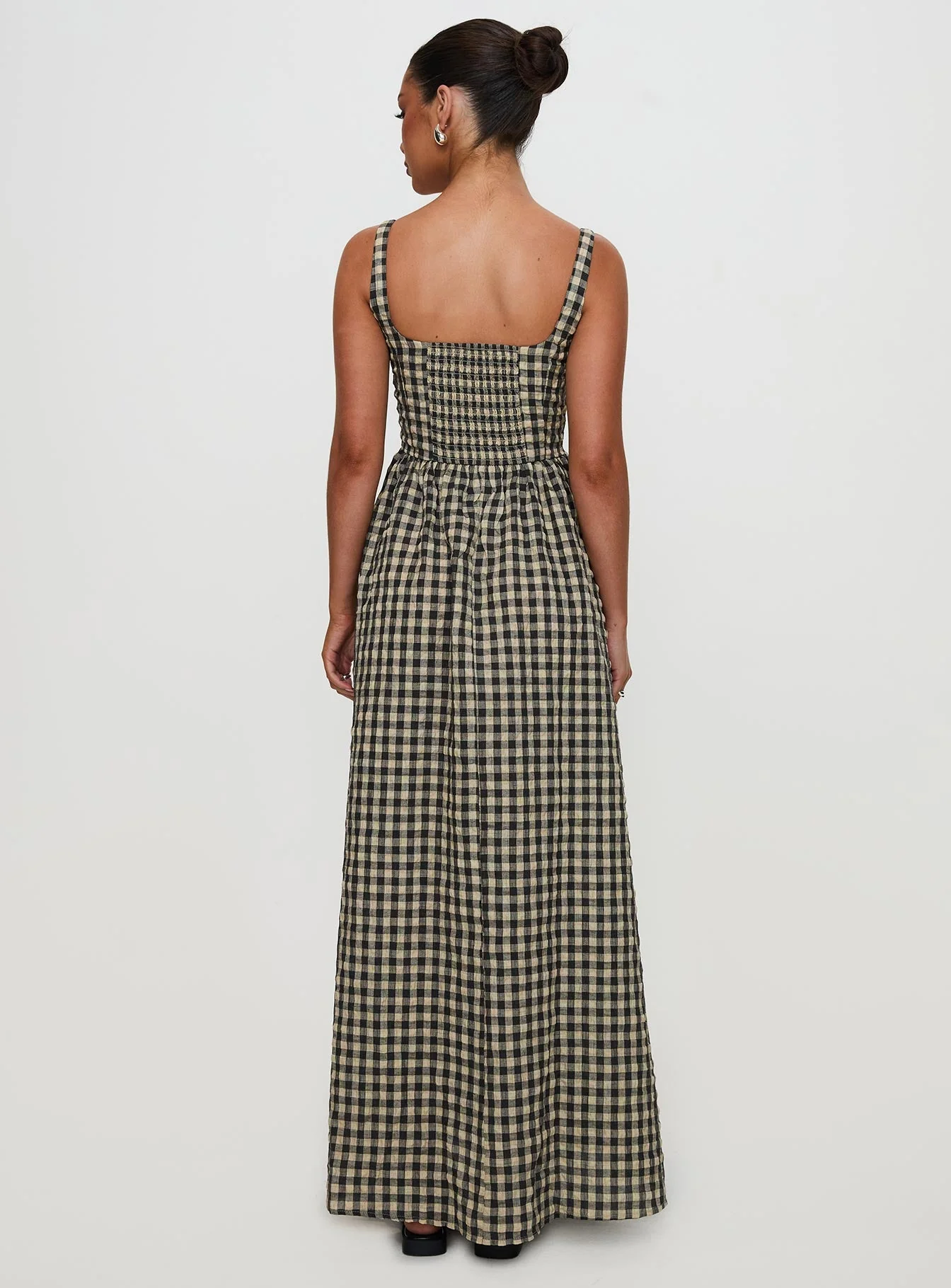 Cartmel Check Maxi Dress Black / Cream - Image 5