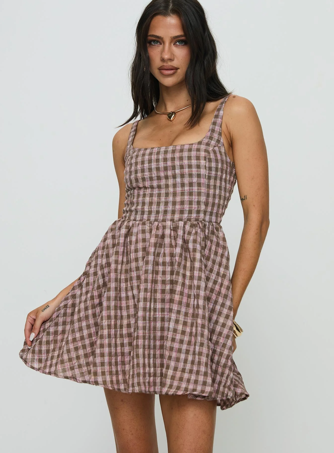 Cartmel Mini Dress Brown / Pink - Image 2