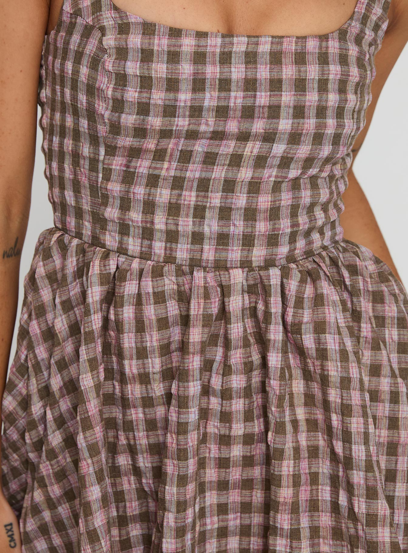 Cartmel Mini Dress Brown / Pink - Image 6