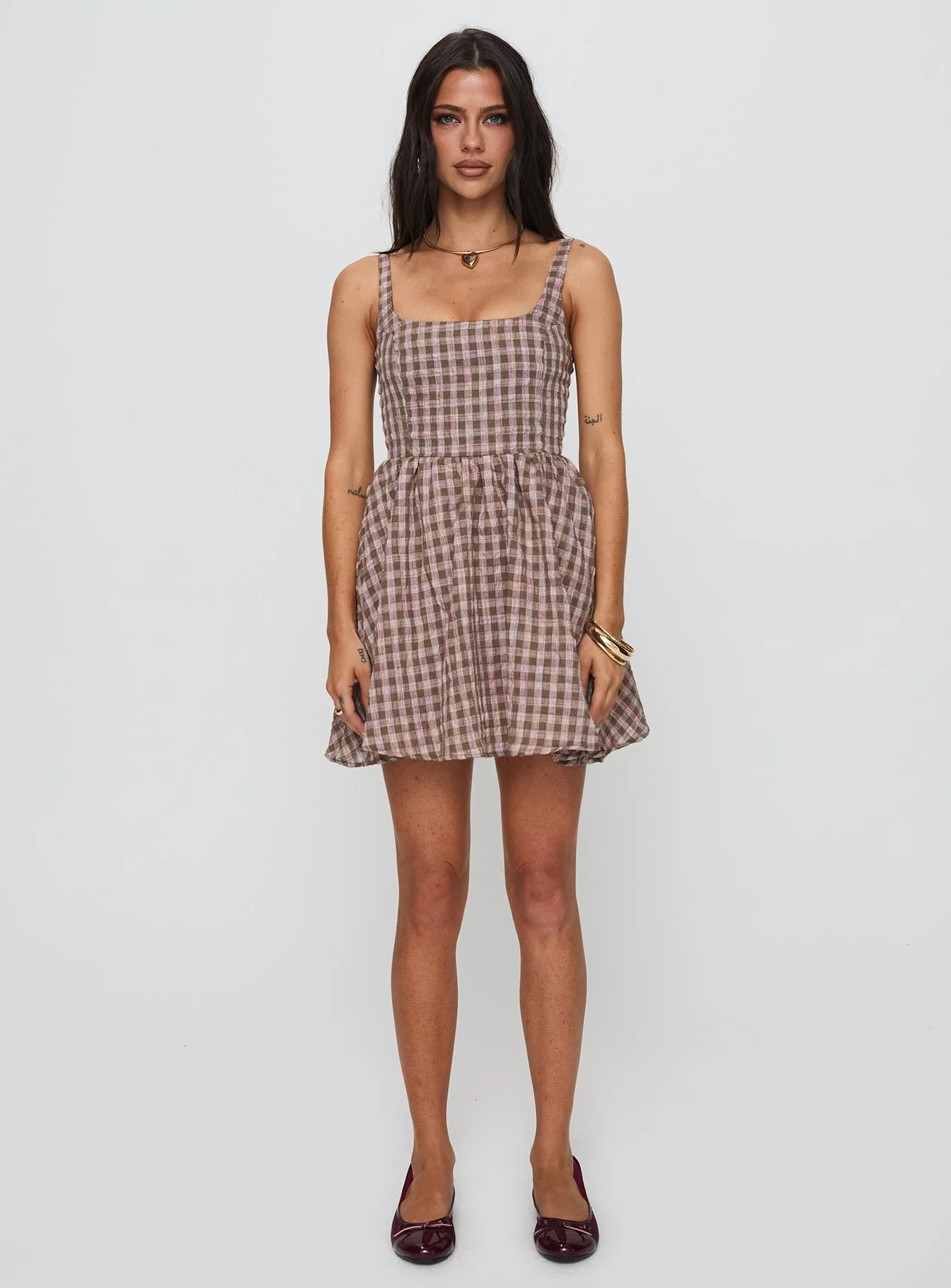 Cartmel Mini Dress Brown / Pink - Image 7