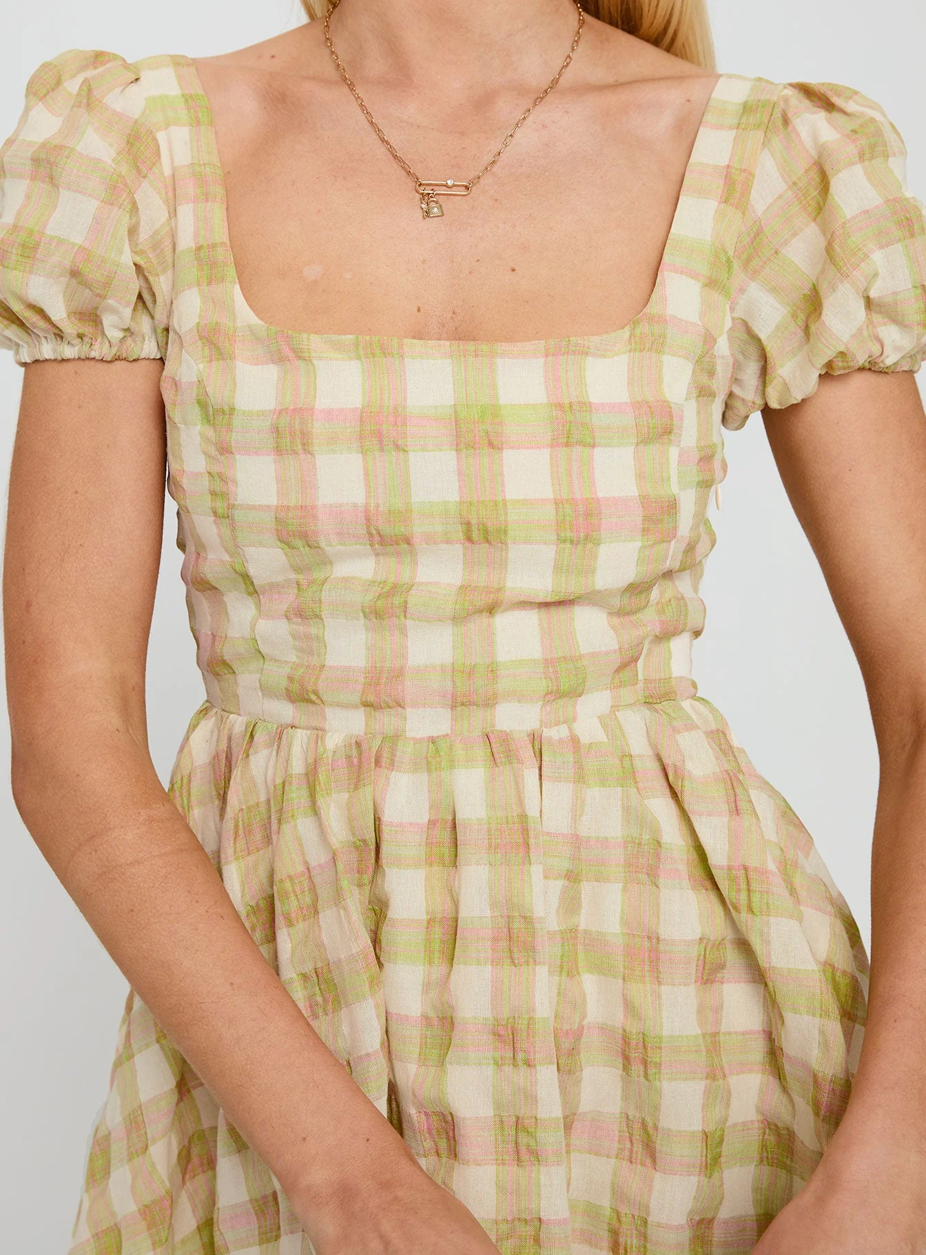 Cartmel Puff Sleeve Mini Dress Multi - Image 5