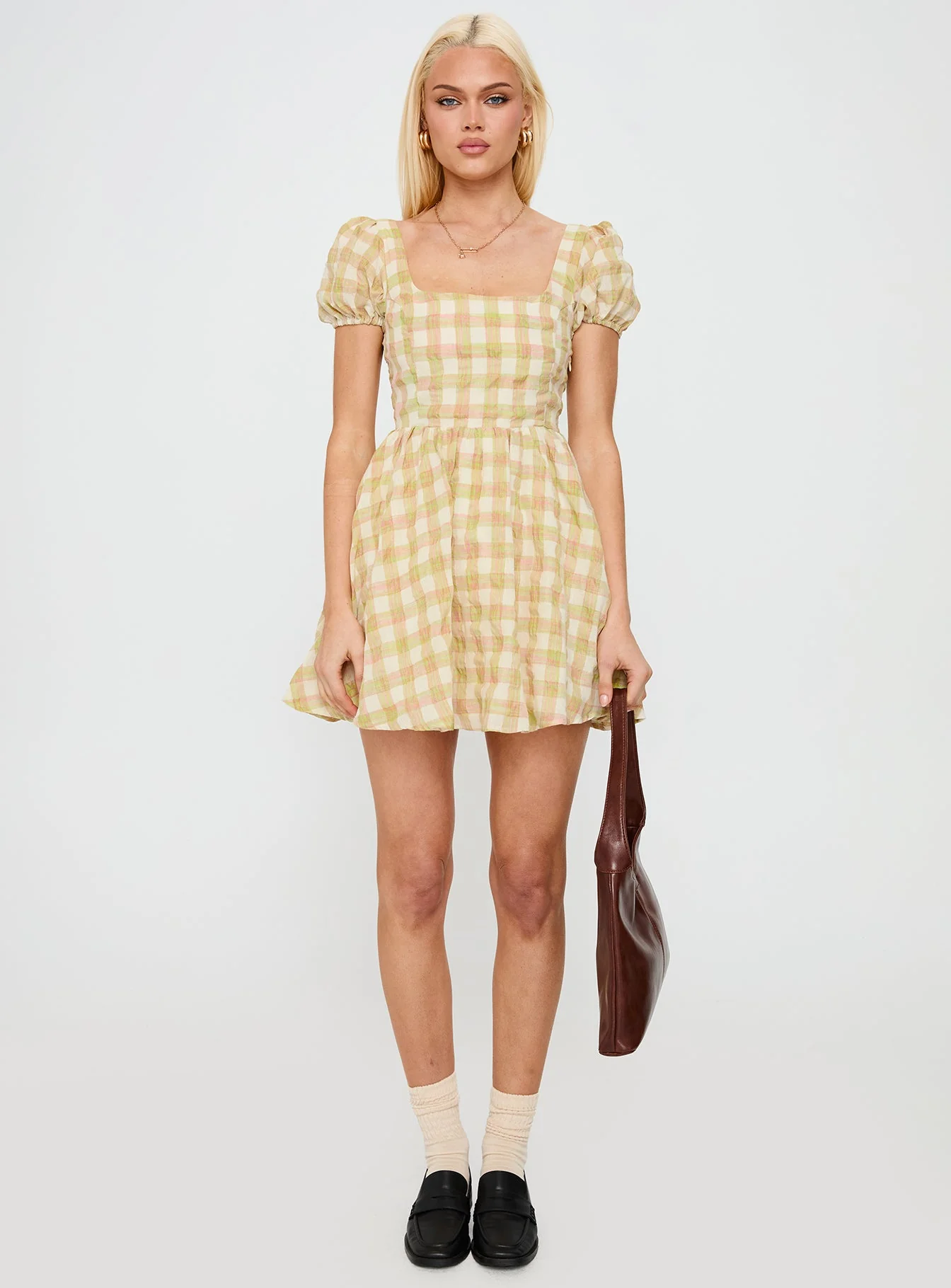 Cartmel Puff Sleeve Mini Dress Multi - Image 6