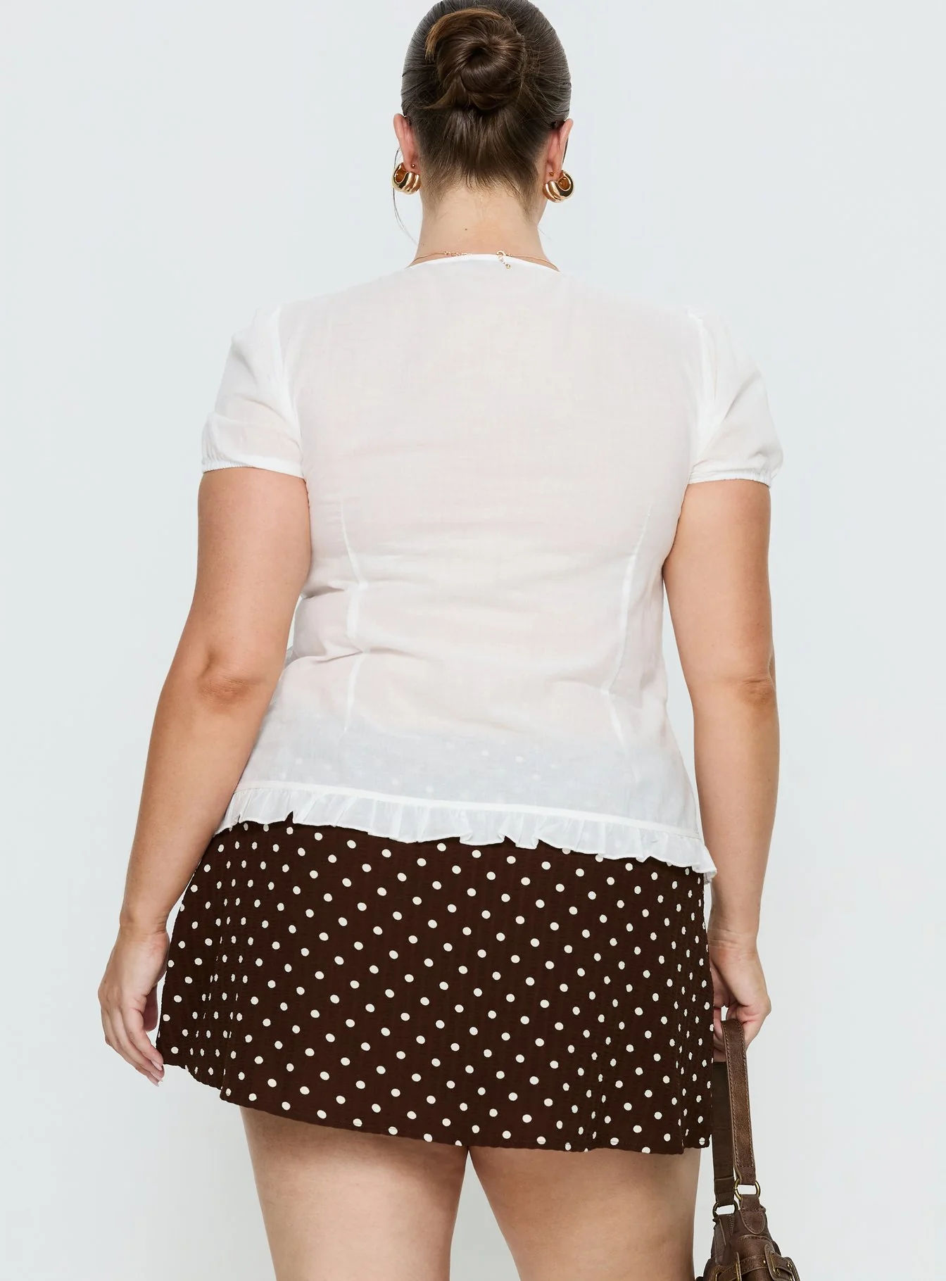 Caryann Frill Blouse Top White Curve - Image 5