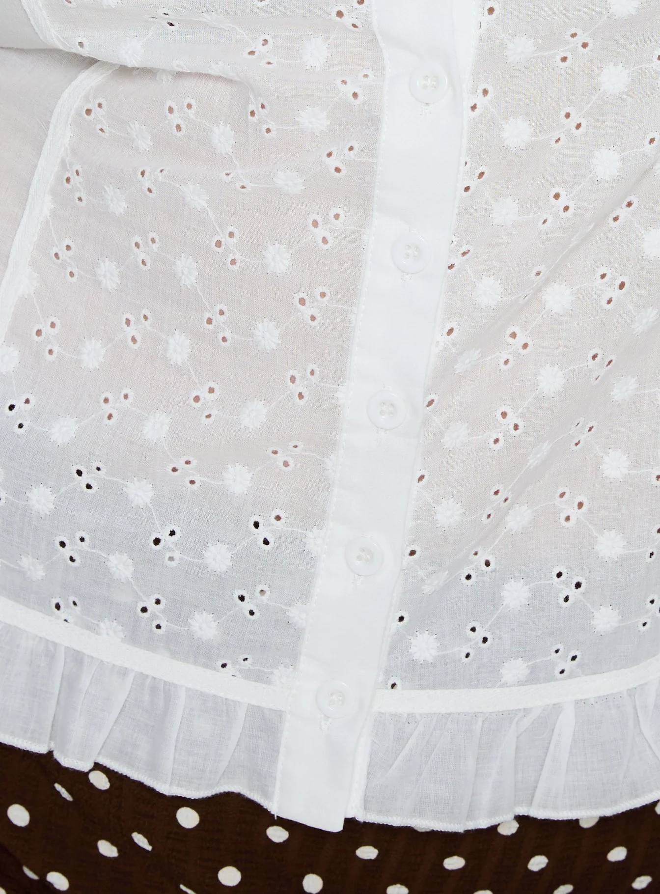 Caryann Frill Blouse Top White Curve - Image 6
