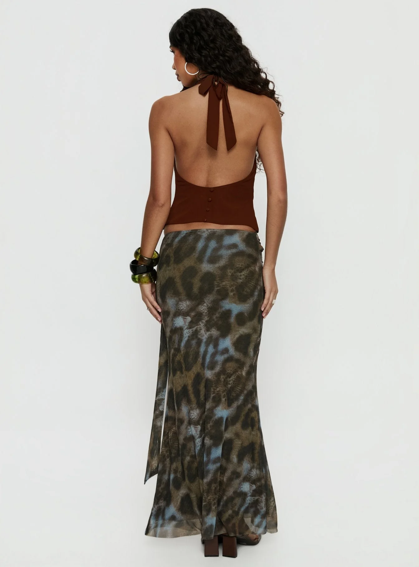 Caviar Tie Maxi Skirt Leopard - Image 5