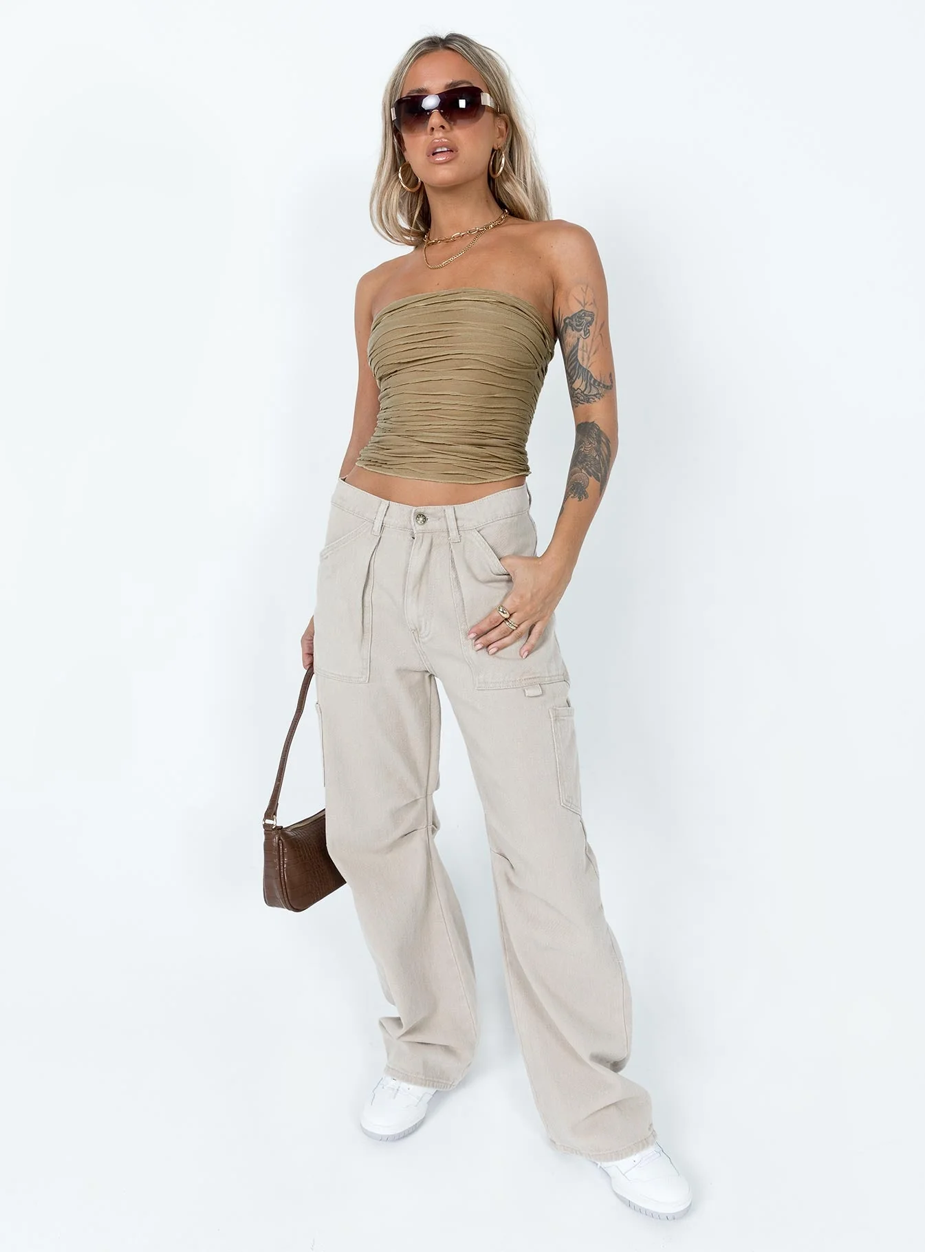 Cecile Strapless Top Mushroom - Image 3