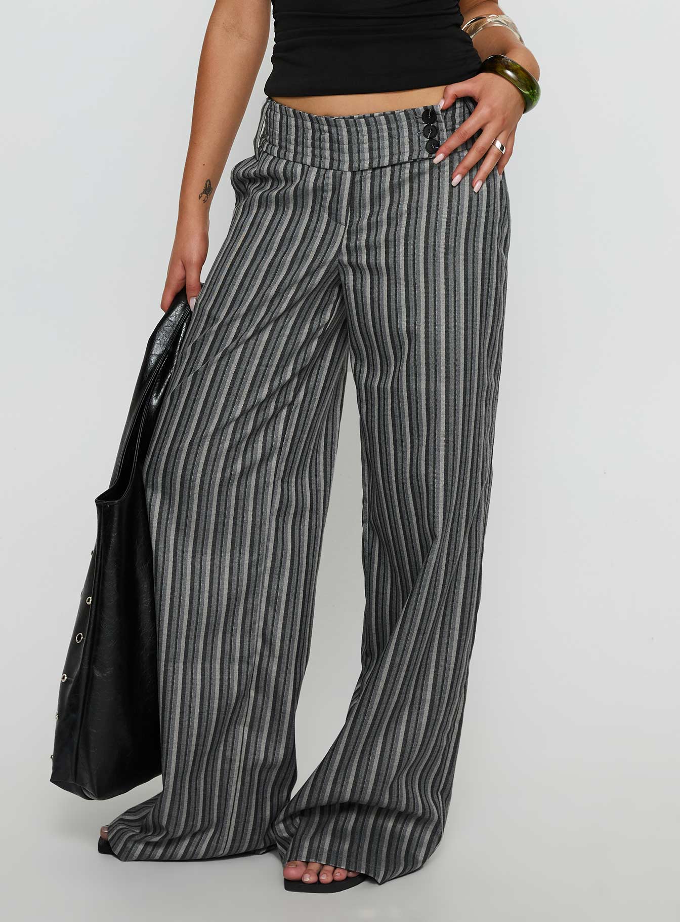 Cedars Low Rise Pant Grey Stripe - Image 2