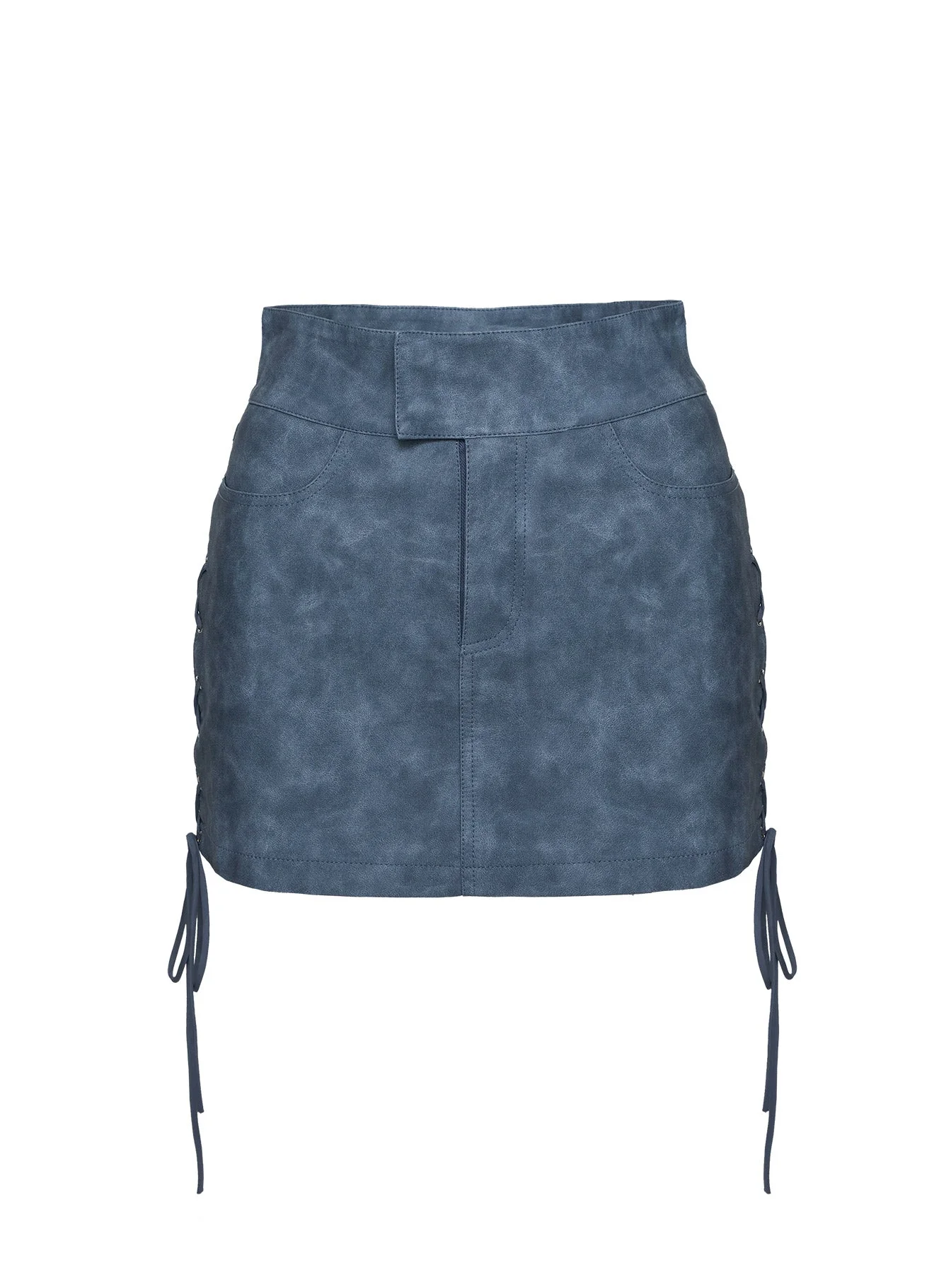 Ceejay Faux Leather Mini Skirt Slate - Image 11
