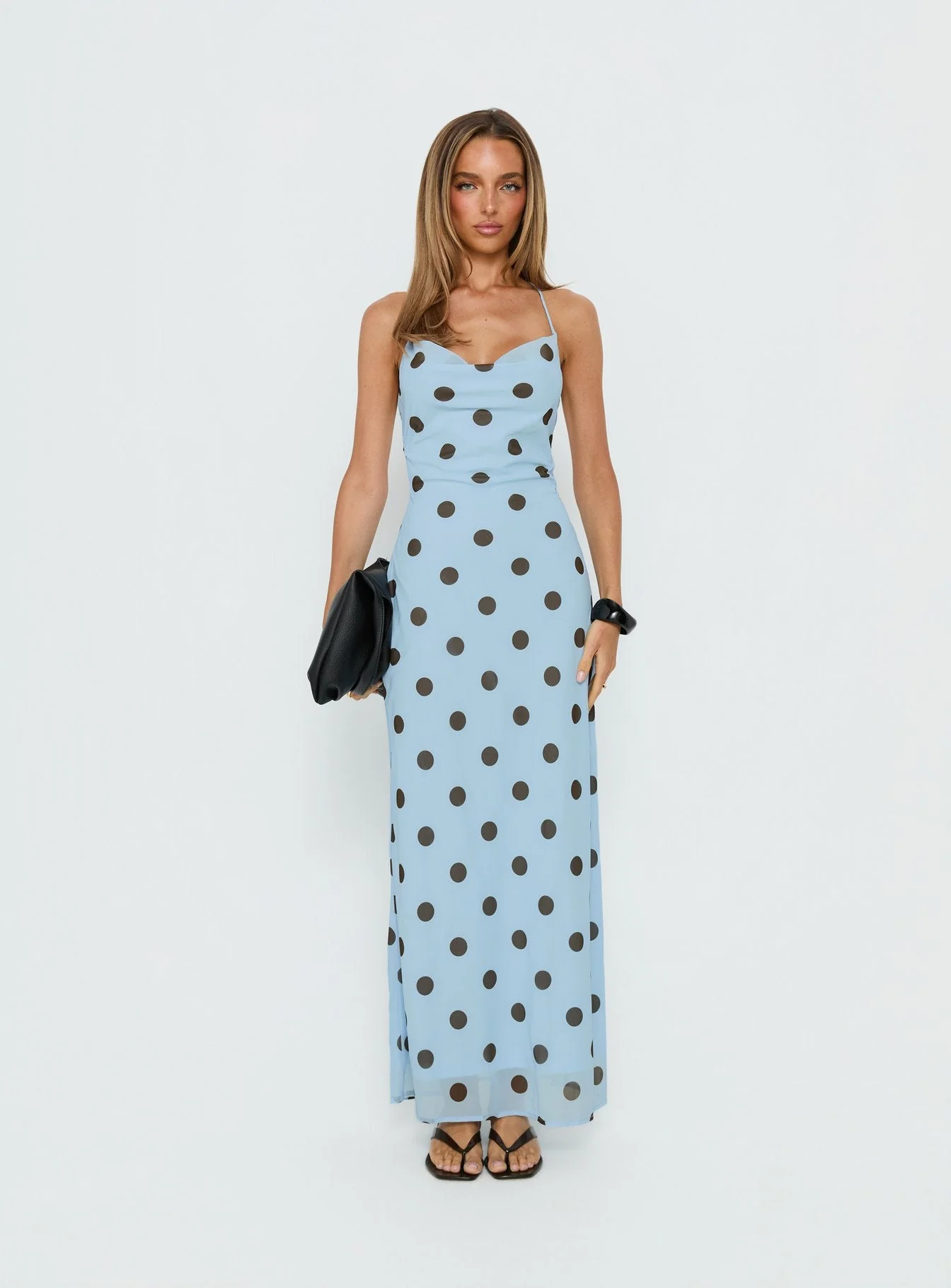 Celena Maxi Dress Blue Polka Dot - Image 8