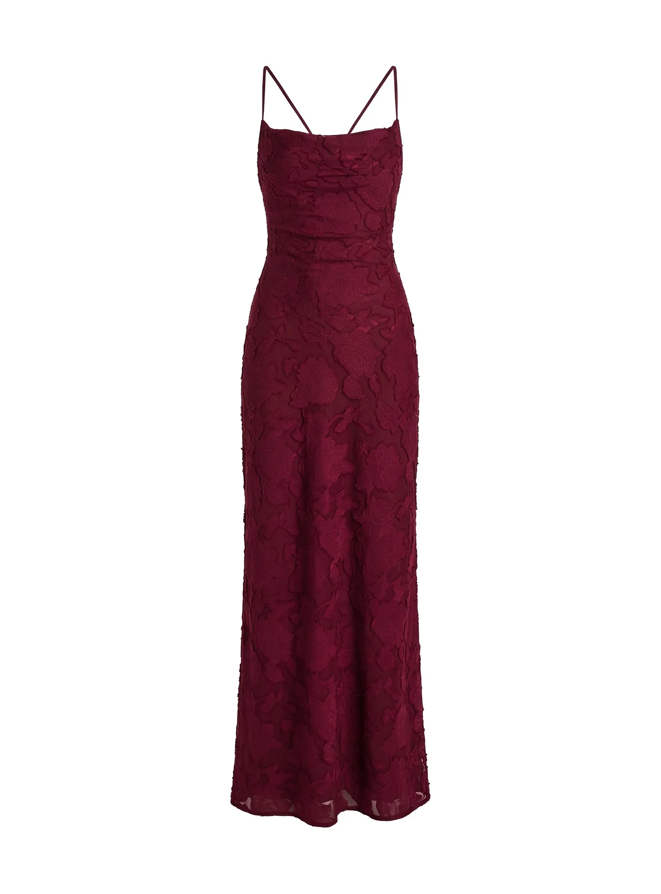 Celena Maxi Dress Burgundy Burnout - Image 10