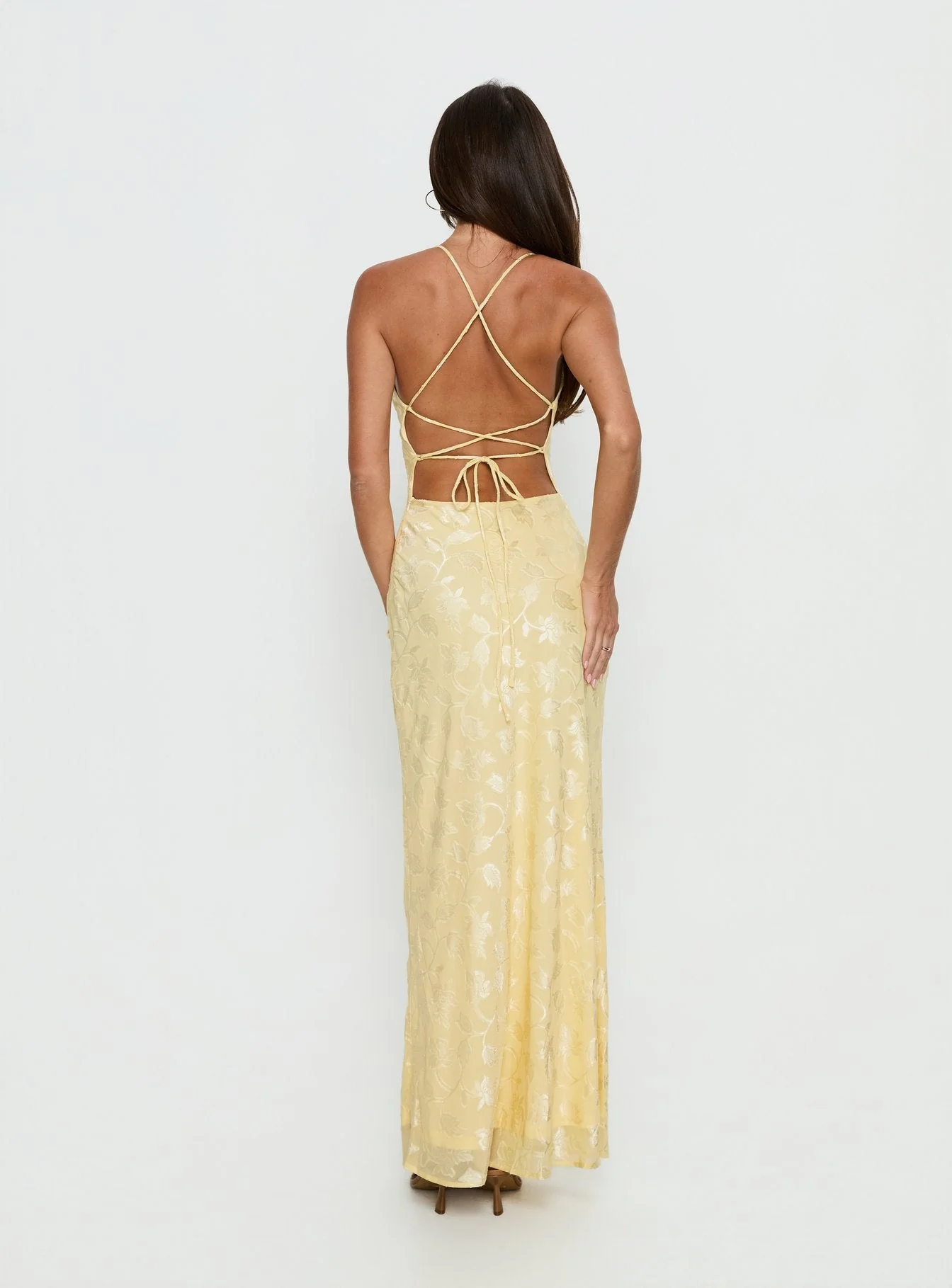 Celena Maxi Dress Lemon Burnout - Image 5