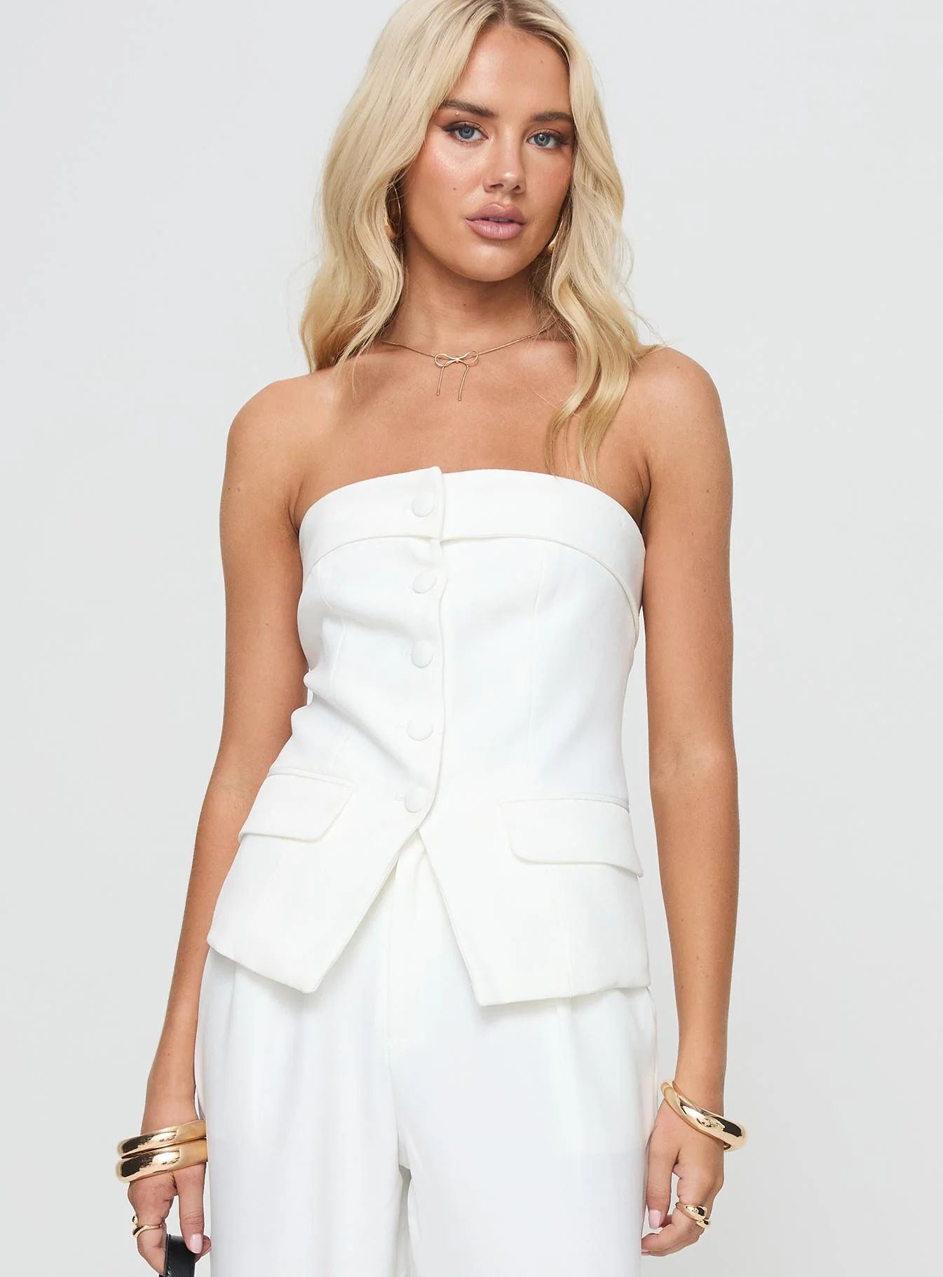 Change It Up Strapless Top White - Image 2