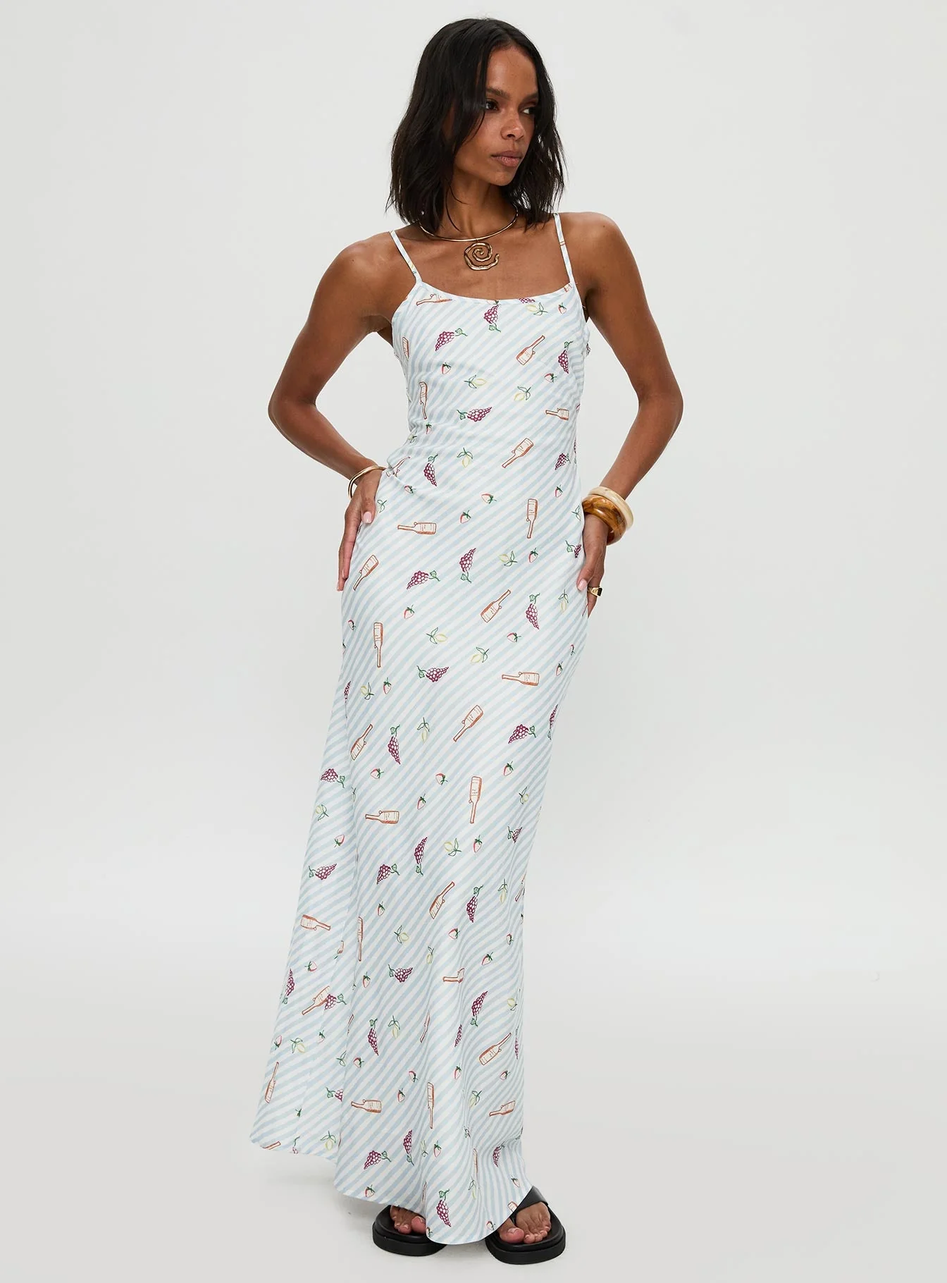 Charcuterie Maxi Dress Blue - Image 3