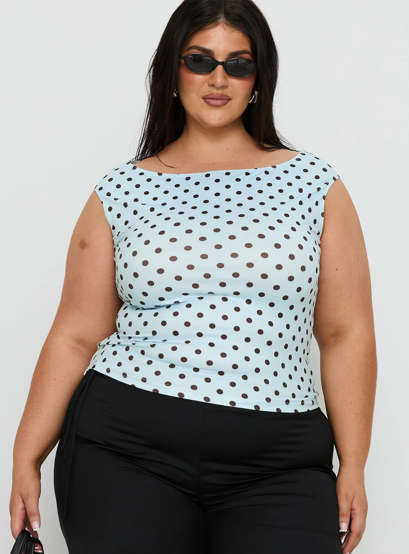 Cheirosa Off Shoulder Top Blue / Brown Curve - Image 2