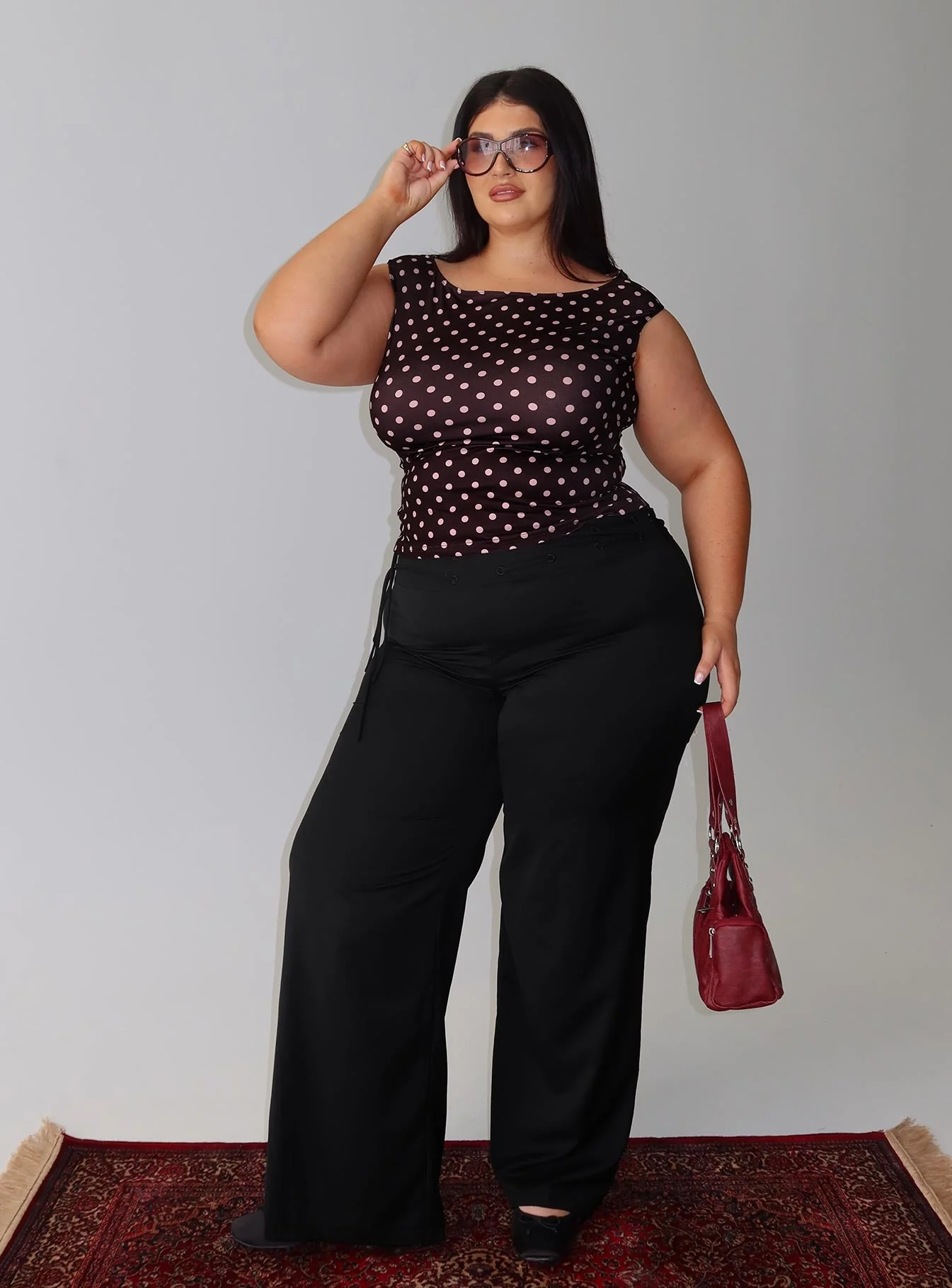 Cheirosa Off Shoulder Top Chocolate / Pink Curve - Image 8
