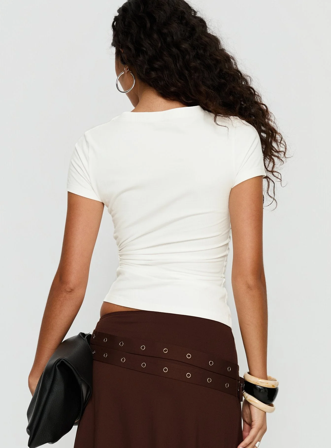 Chelese Cut Out Ruched Top White - Image 5