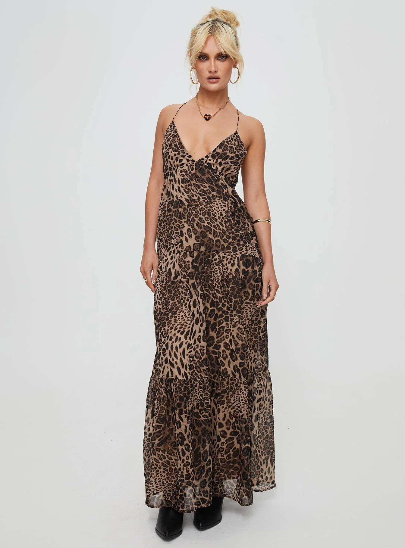 Chelsea Maxi Dress Brown - Image 3