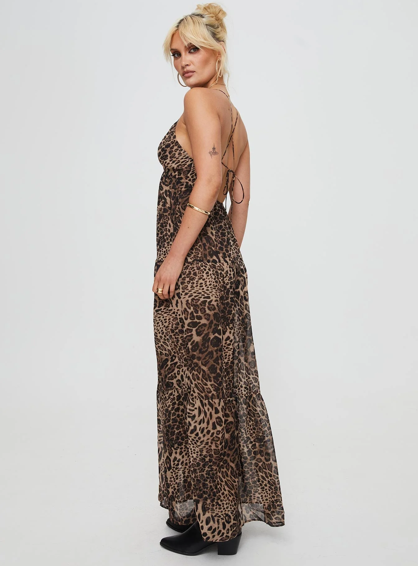 Chelsea Maxi Dress Brown - Image 4