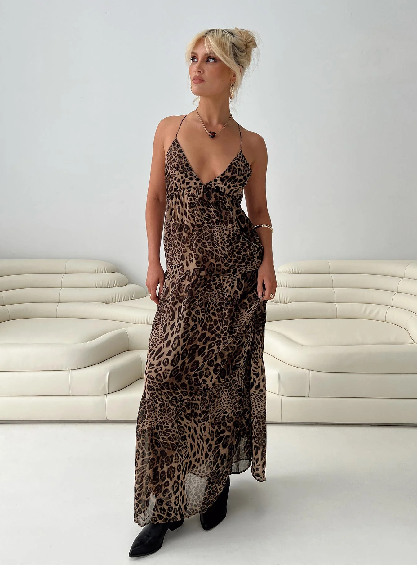 Chelsea Maxi Dress Brown - Image 7