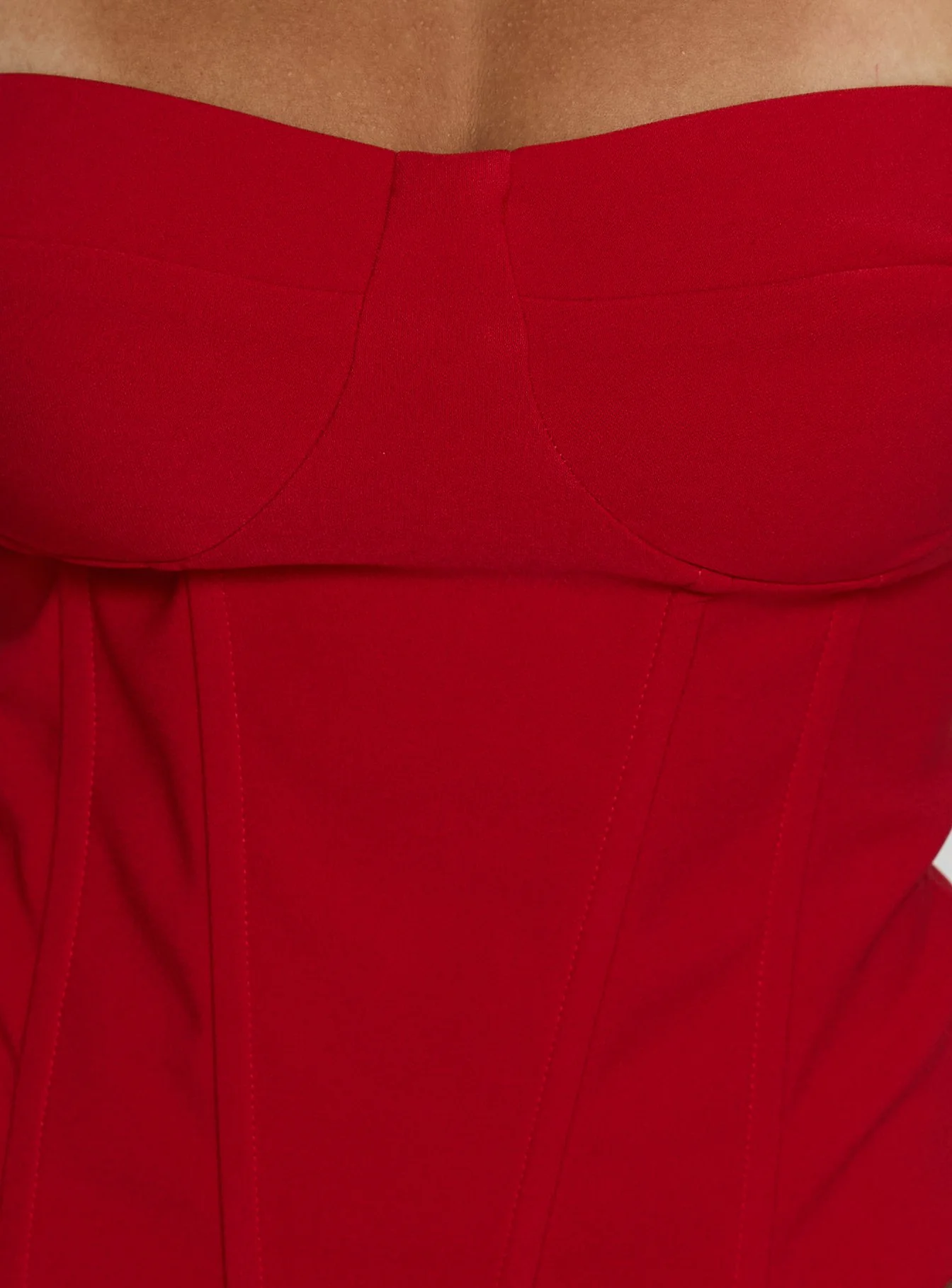Chevon Strapless Corset Top Red - Image 6