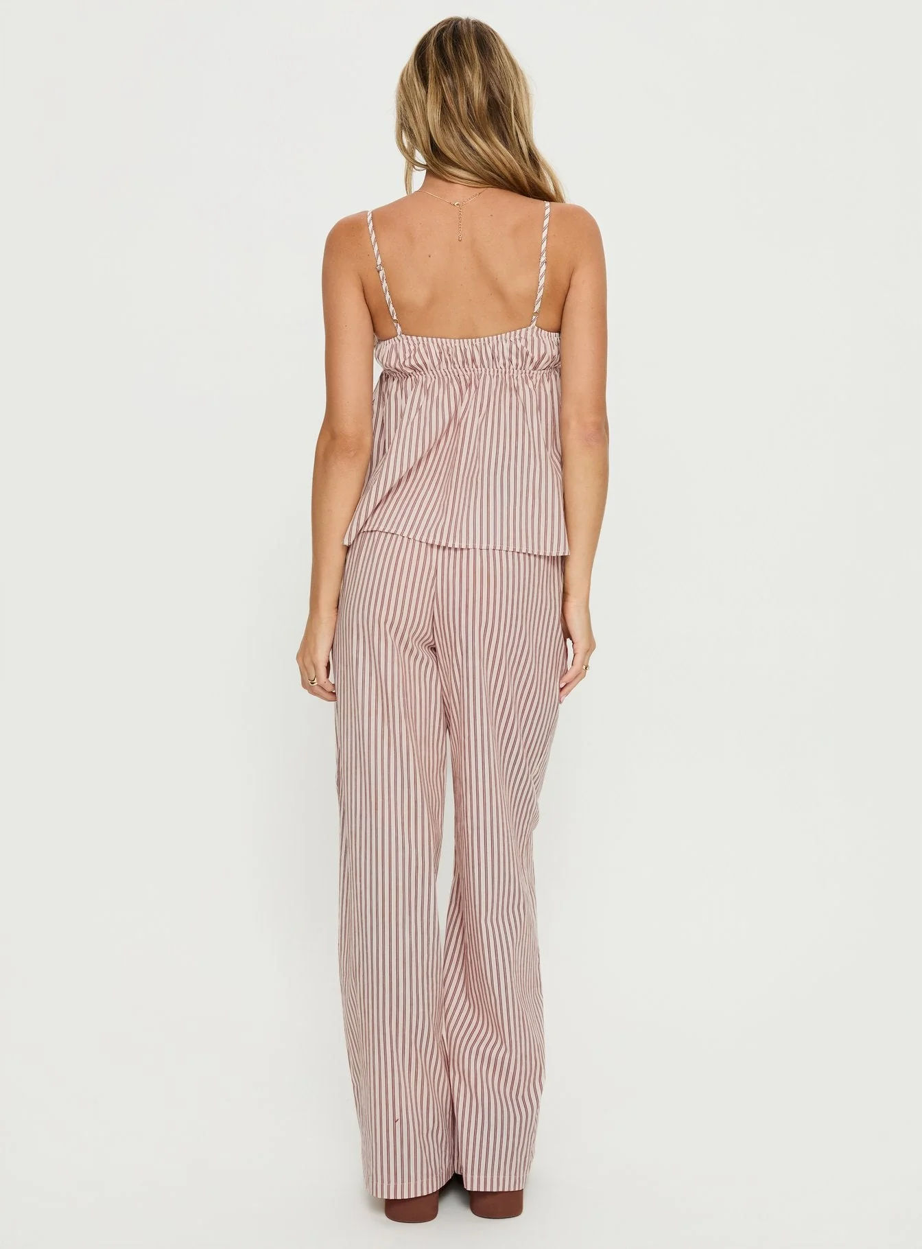 Chill Club Sleep Relaxed Pants Red / White Stripe - Image 5