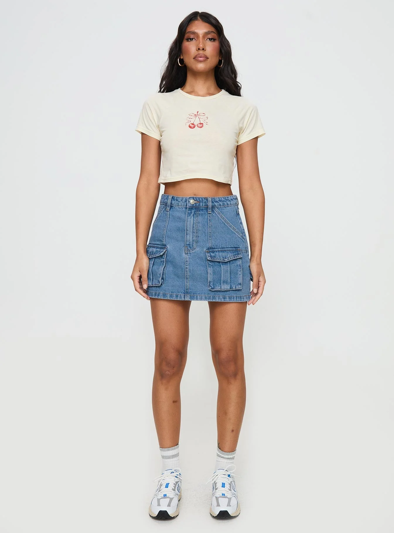 Chillders Denim Mini Skirt Mid Wash Tall - Image 7